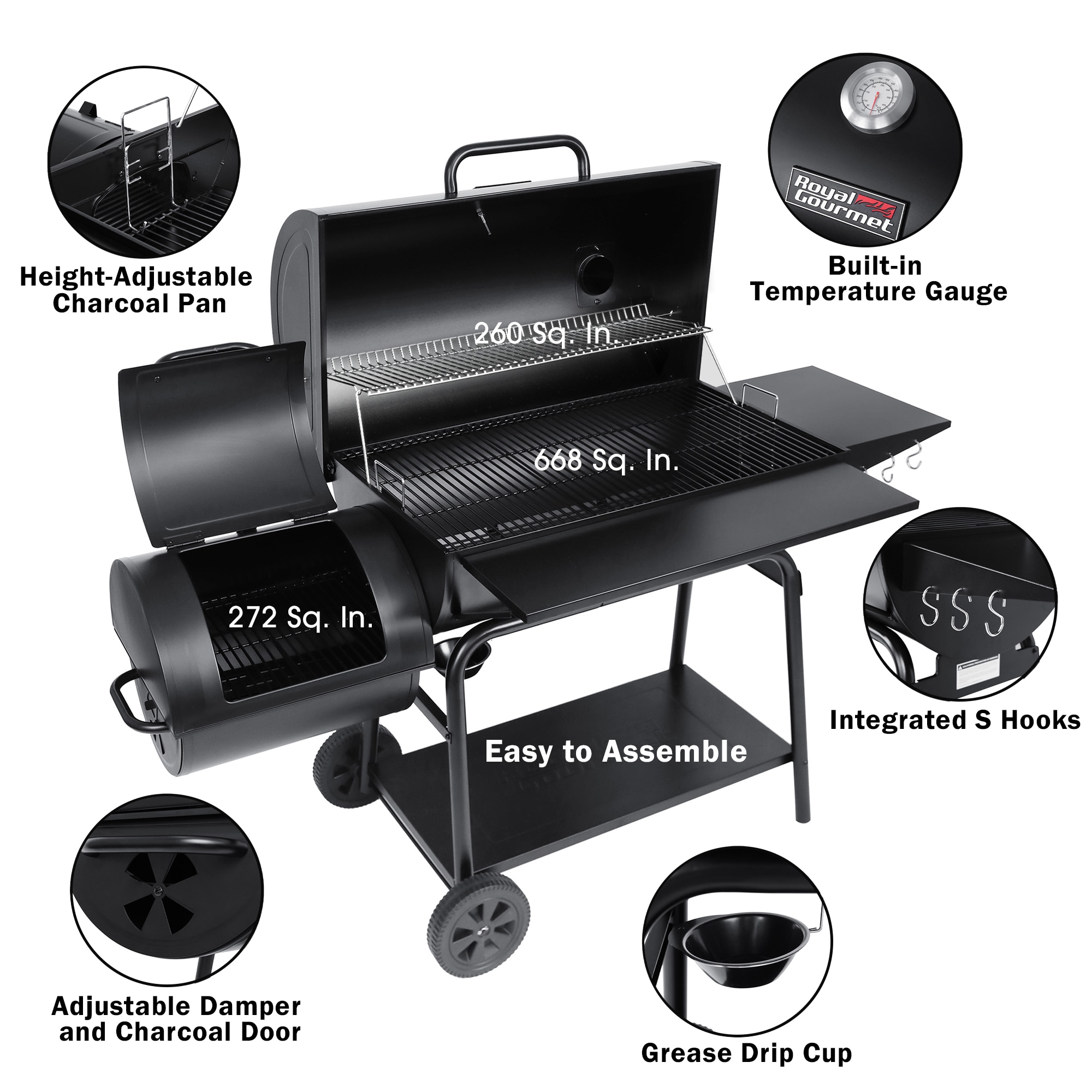 Royal Gourmet CC2036F Charcoal-Grills - View #5
