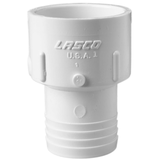 LASCO PVC Reducing Male Adapter Pipe Fitting MNPT x Insert 1-1/4 x 1-1/2 Pipe Size 