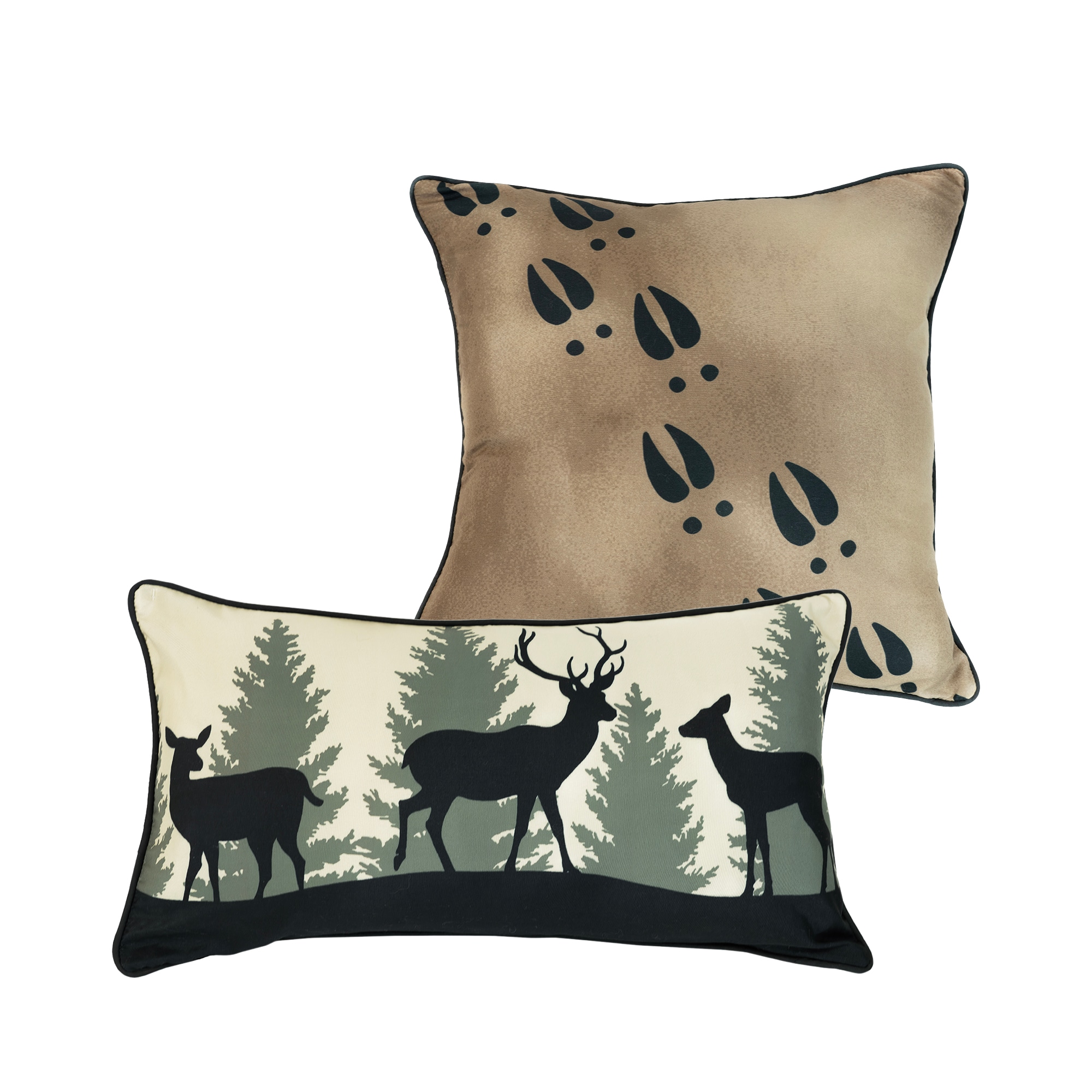 Donna Sharp 2 -Piece 18-in x 18-in Brown and Green Square Indoor Decorative Pillow