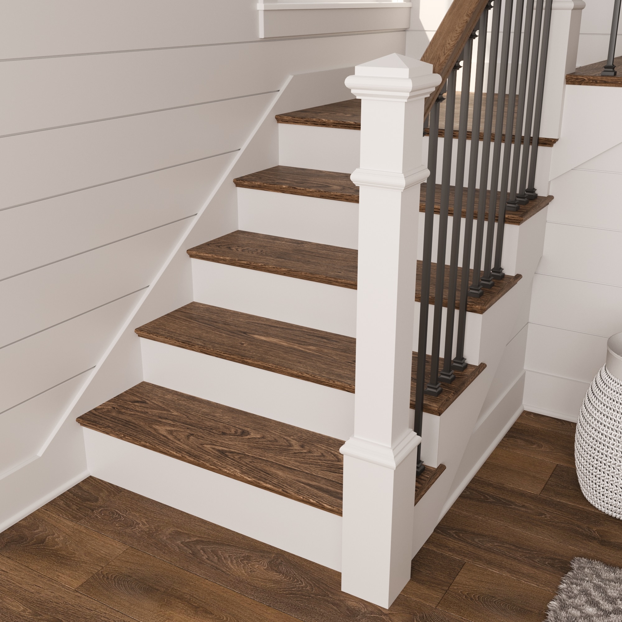 beautiful wood stair risers