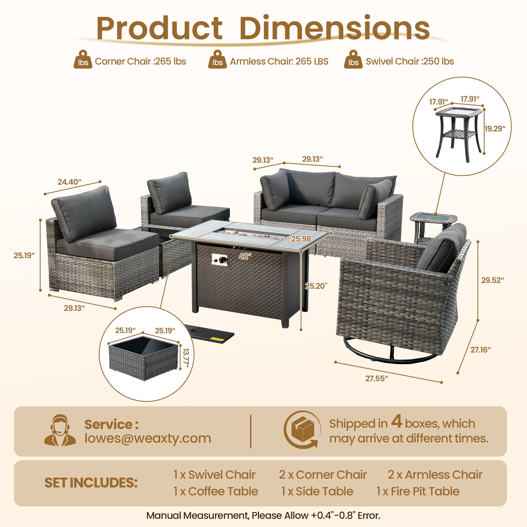 weaxty DCFP03RRSGRS108 Patio-Conversation-Sets - View #7