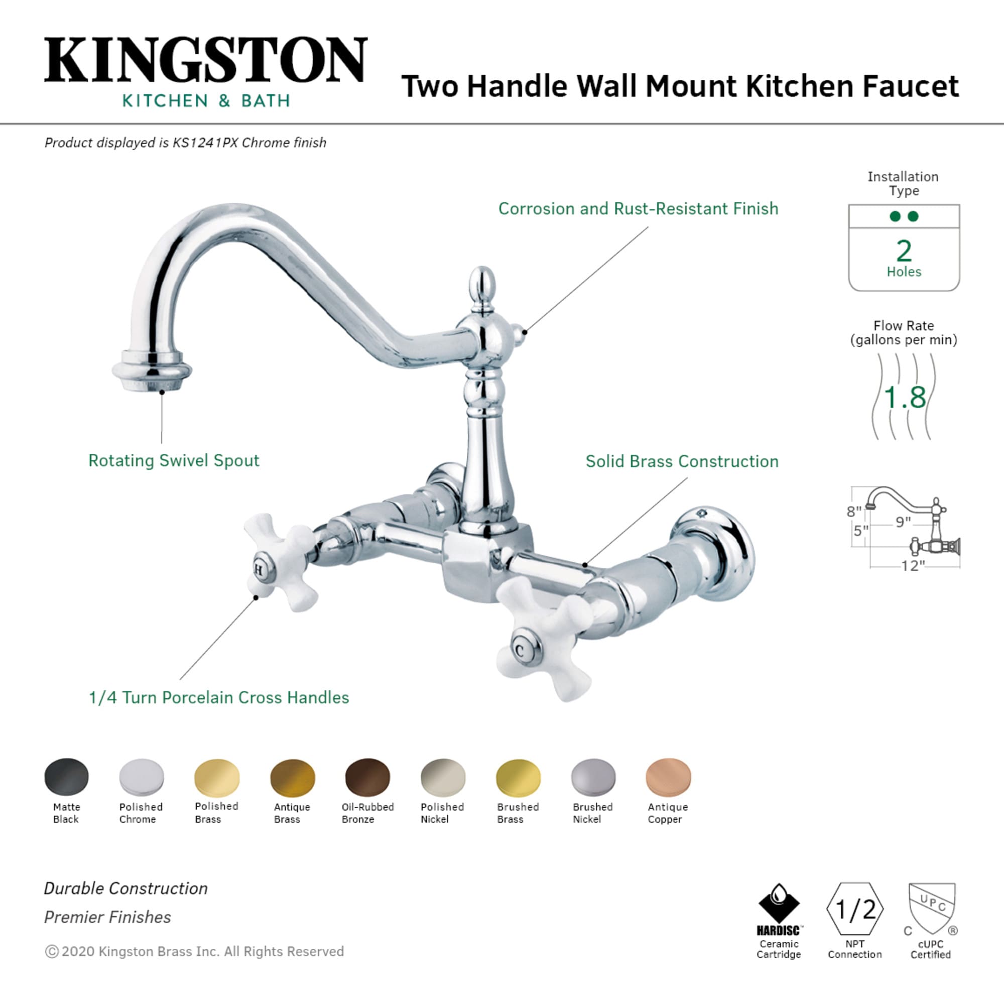 Elements of Design ES1248PX Kitchen-Faucets - View #2