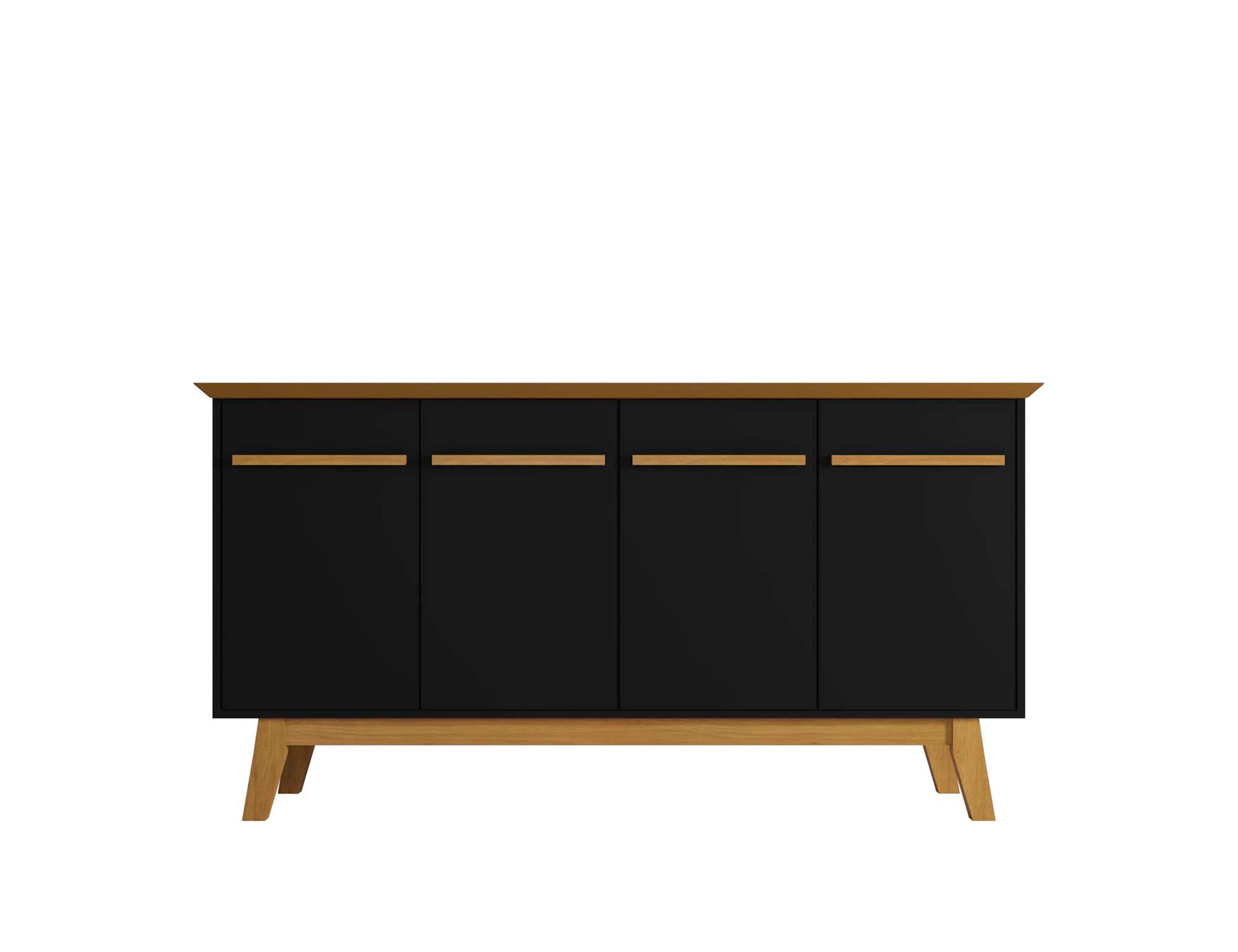 Manhattan Comfort 232BMC82 Yonkers Contemporary/Modern Black and Cinnamon Sideboard