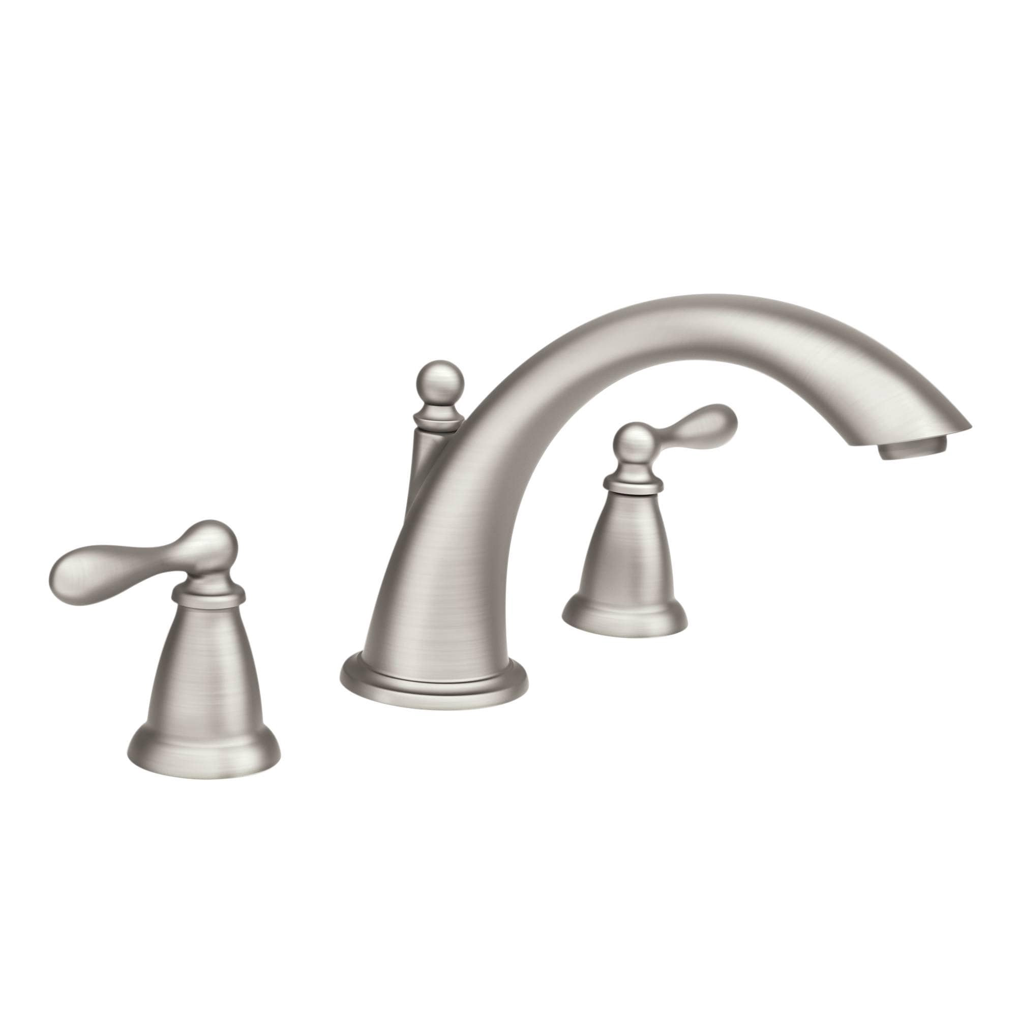 Moen Caldwell Spot Resist Brushed Nickel 2-handle Deck-mount Roman High ...