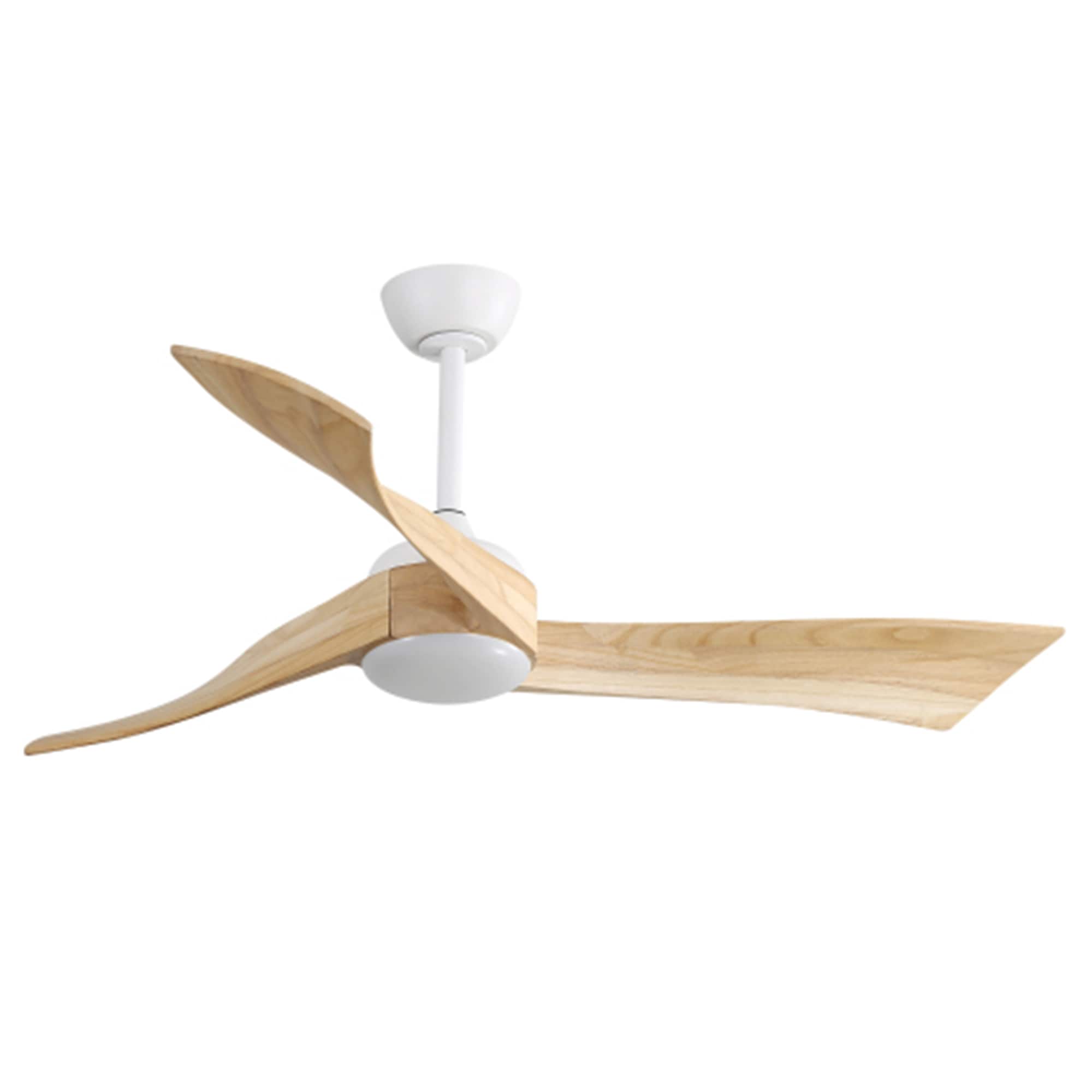 SINOFURN SYA650023SL 52-in Color-Changing Integrated LED White + Light Brown with Wood Blades Ceiling Fan With Light - Remote Included ( 3 -Blade )