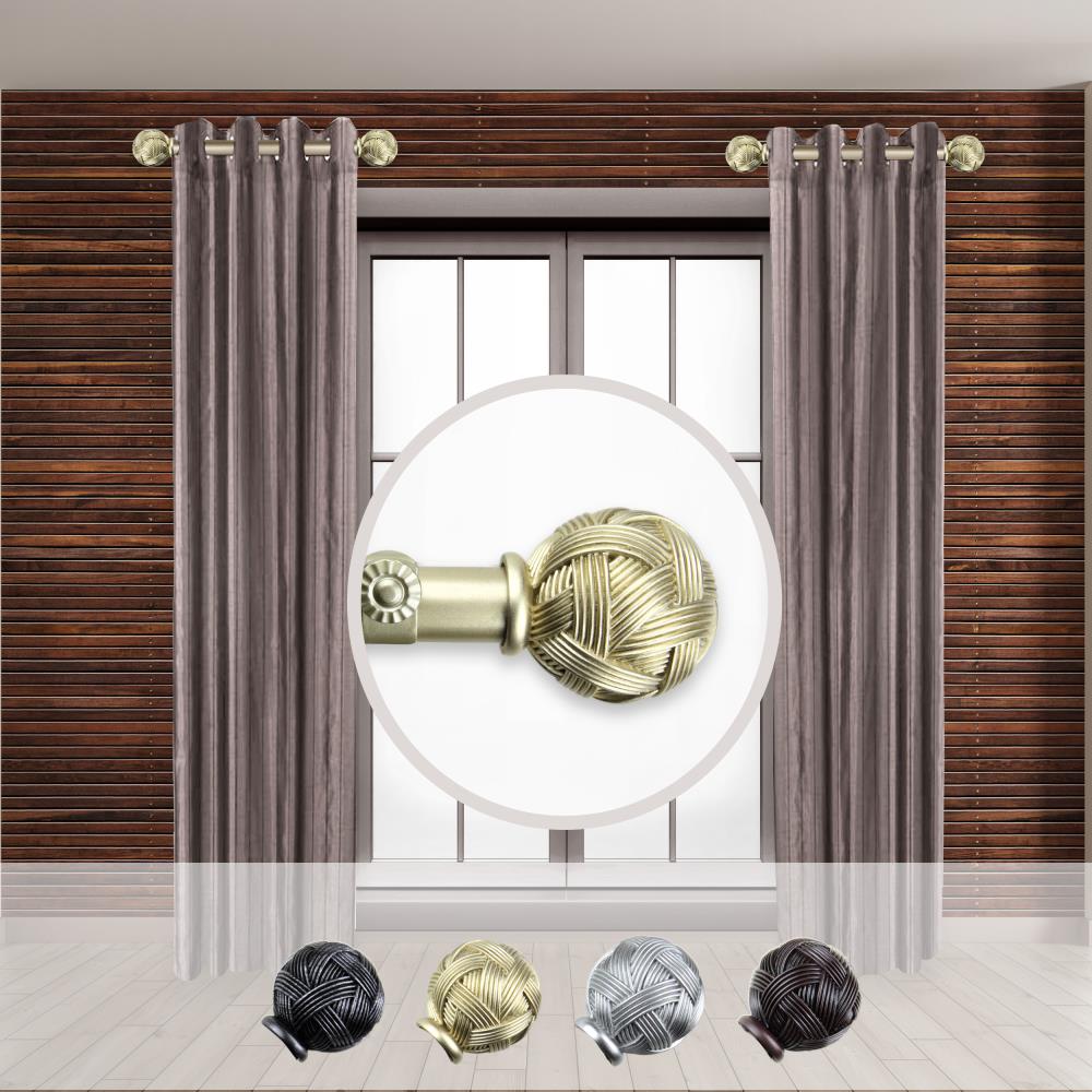 Hart & Harlow LSIDE100-22-3 1-in Travis 2 -Pack 12-in to 20-in Light Gold Steel Side curtain rod