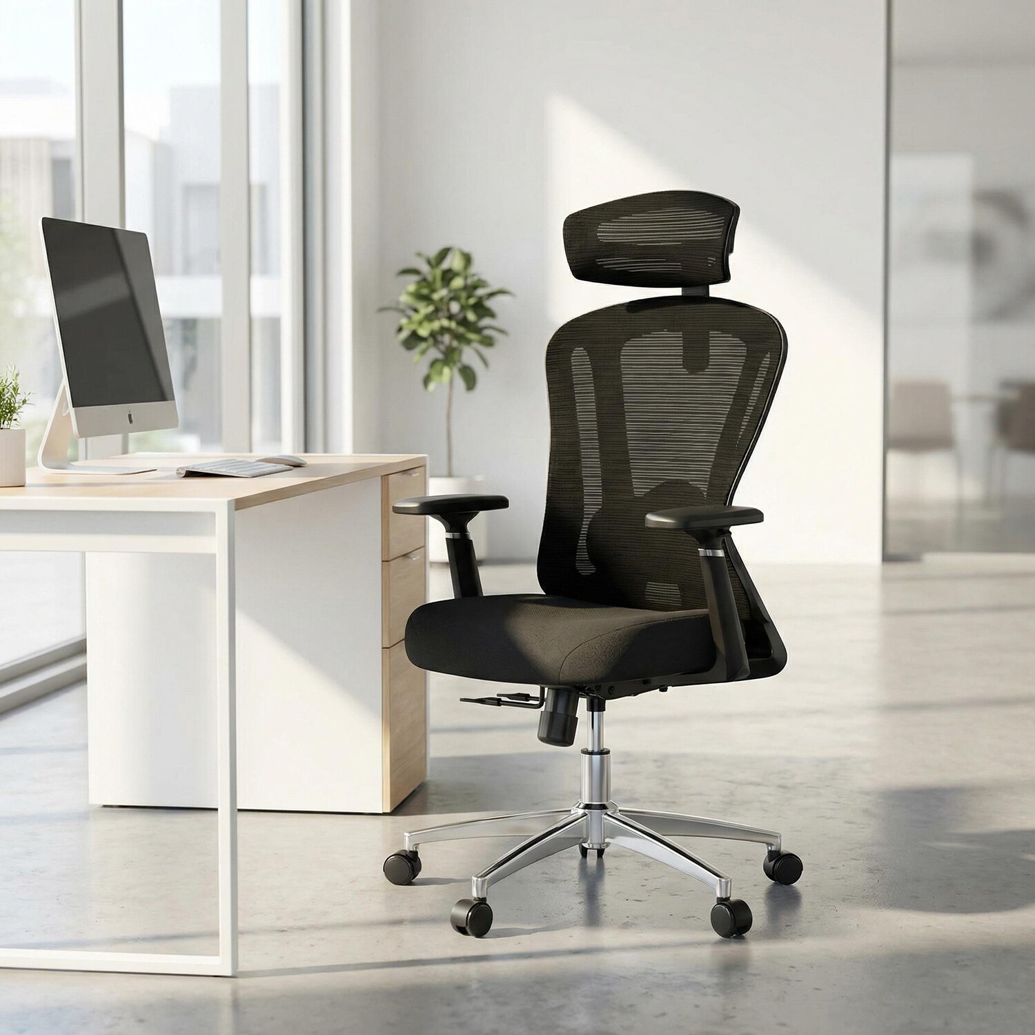 GZMR WF01-GC-V9-BKWH Office-Chairs - View #3
