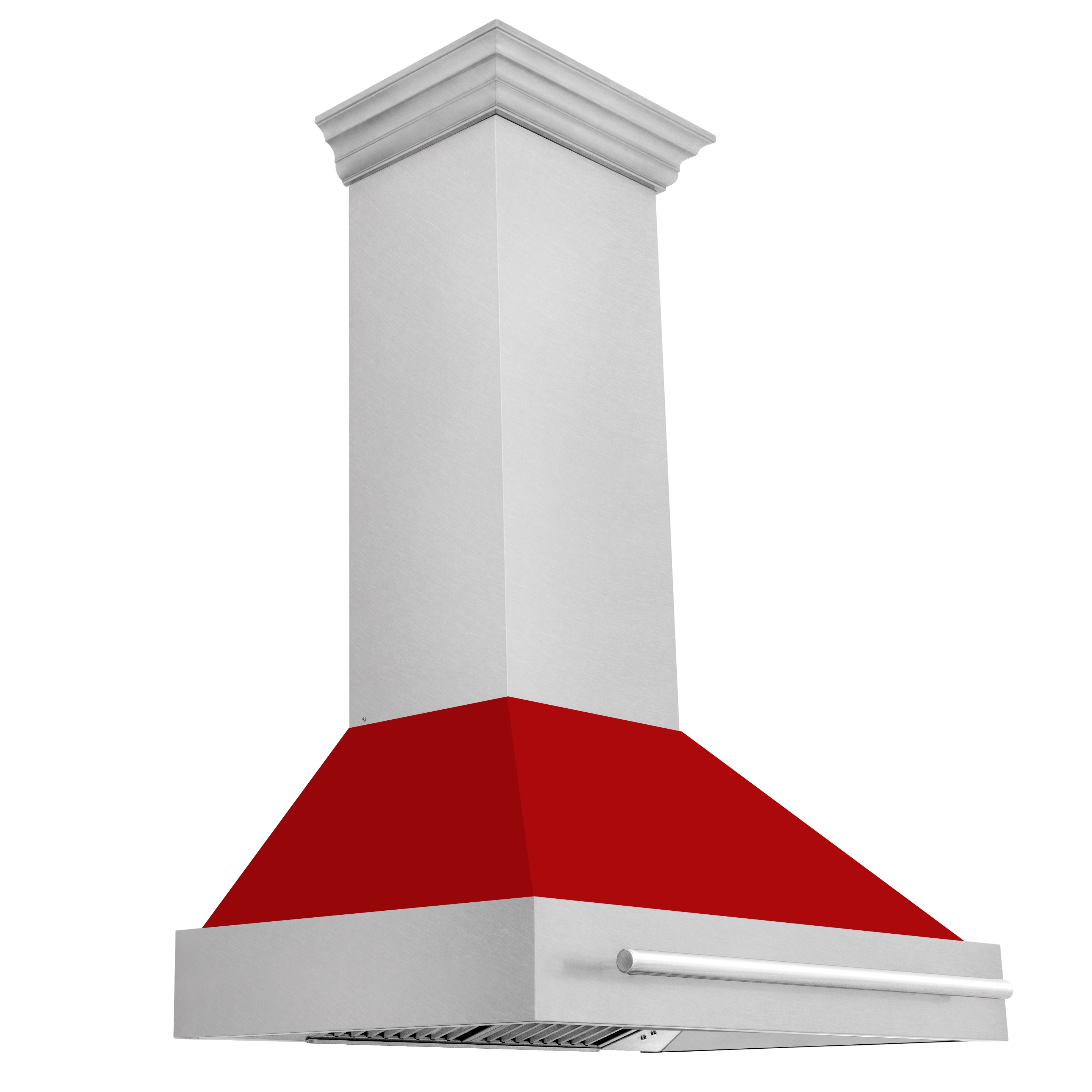 36 in. 700 CFM Ducted Vent Wall Mount Range Hood with Red Matte Shell in Fingerprint Resistant Stainless Steel -  ZLINE Kitchen and Bath, 8654SNX-RM-36