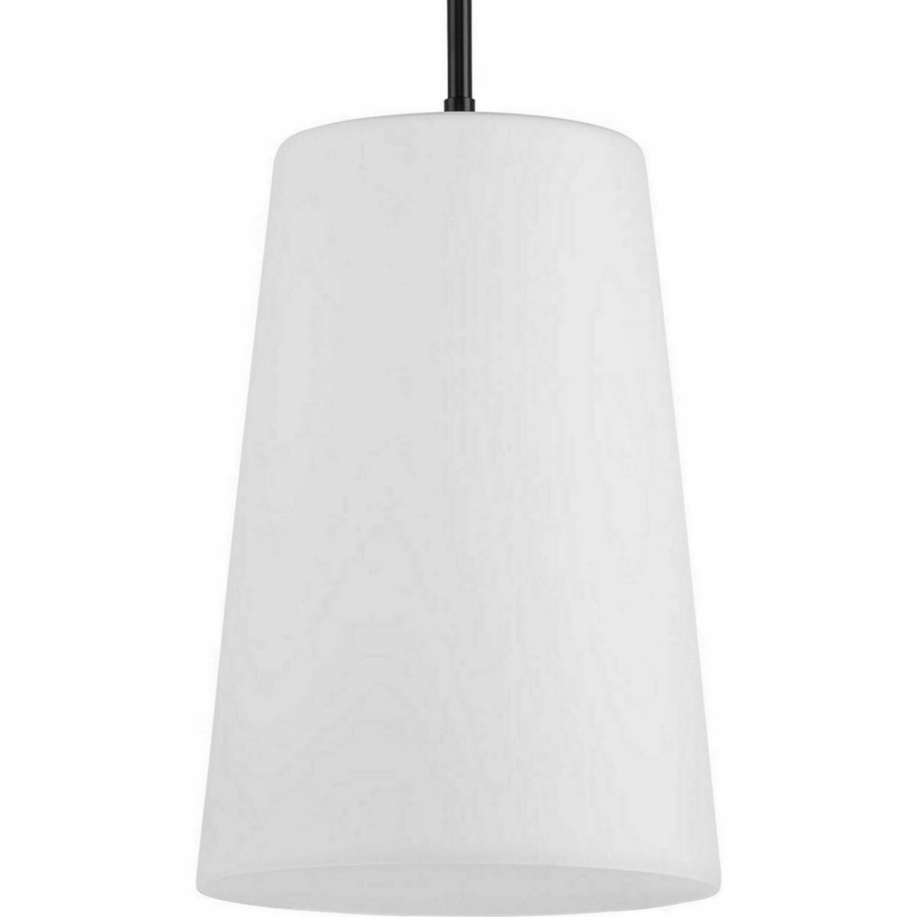 Progress Lighting P500430-31M Clarion Matte Black Transitional Opal glass Bell Medium Hanging Pendant light