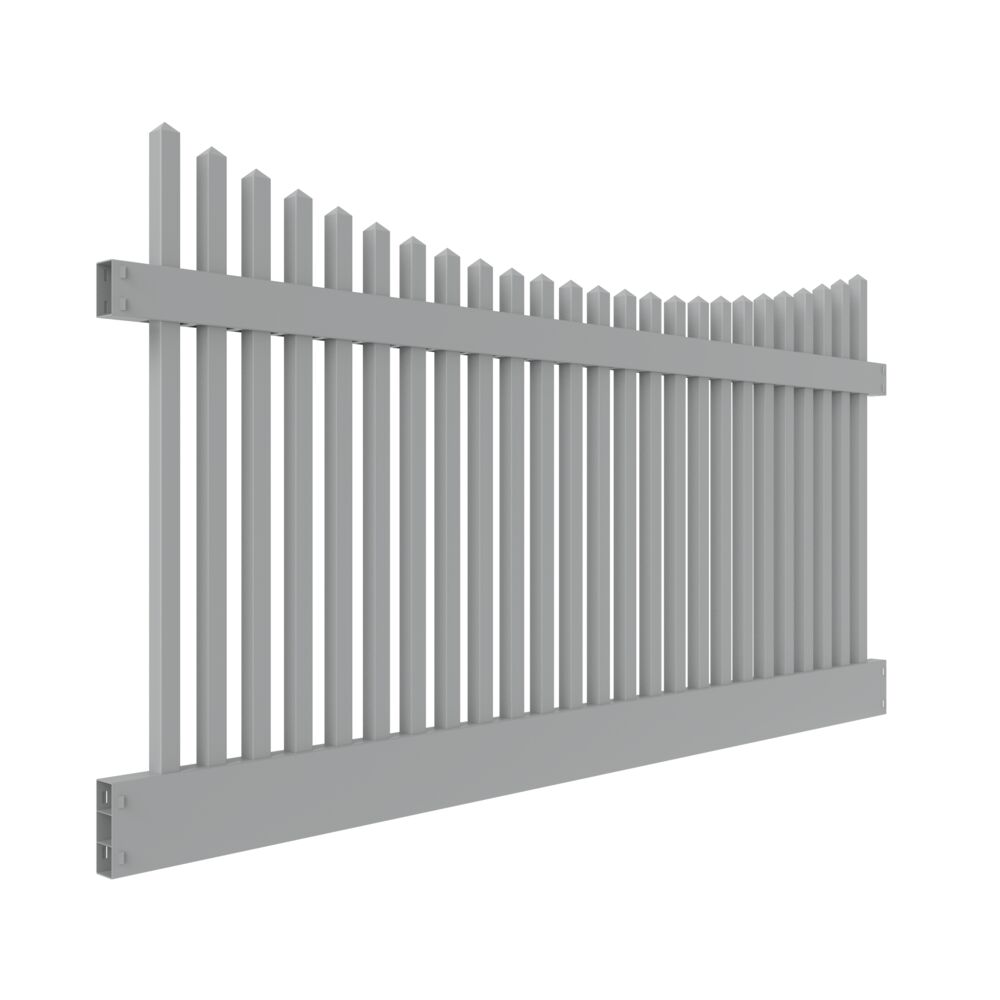 Freedom Keswick 4-ft H x 8-ft W Gray Vinyl Scallop Fence Panel at Lowes.com