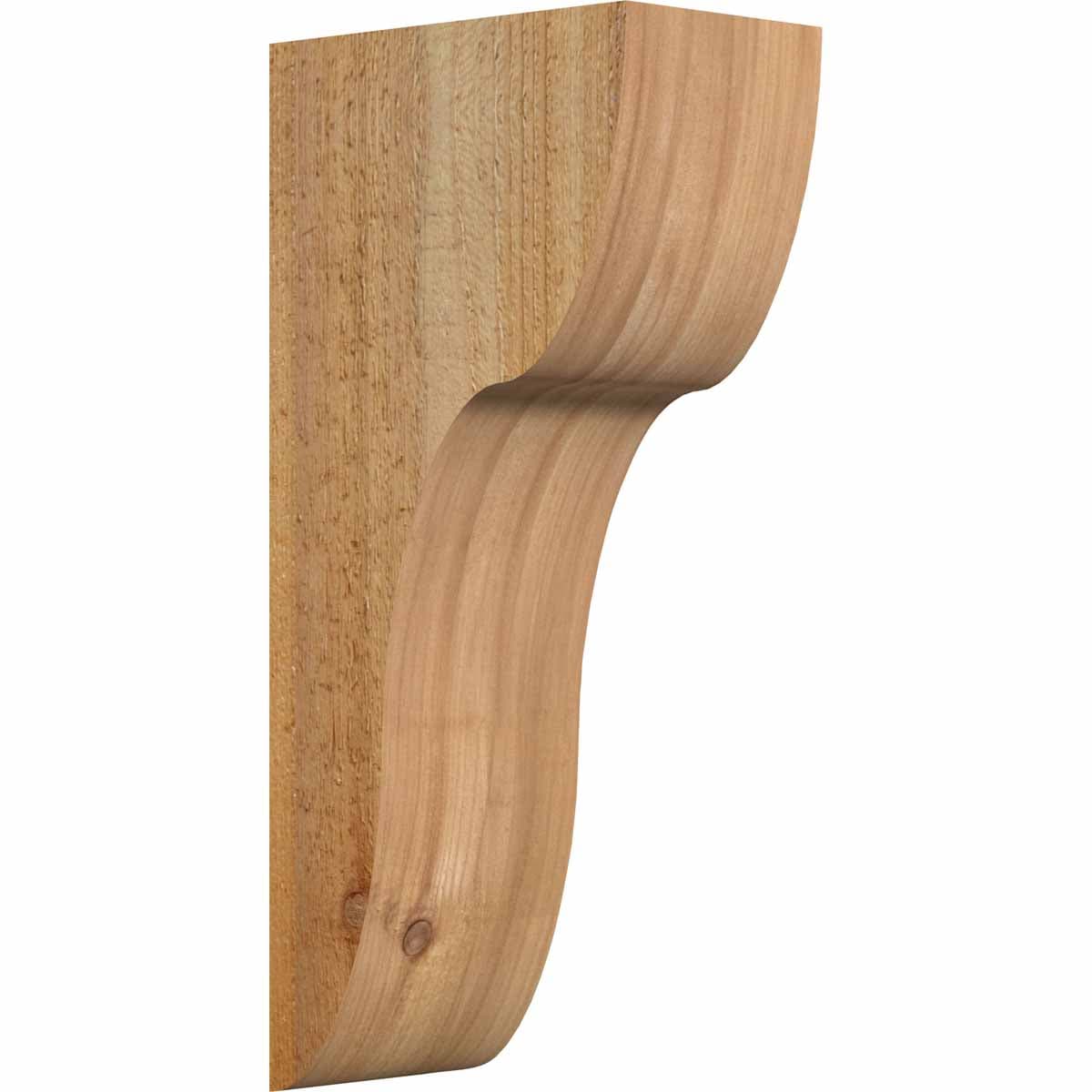 Ekena Millwork COR06X10X22CAR00RWR 6-in x 10-in x 22-in Carmel Unfinished Western red cedar Wood Paintable/Stainable Corbel