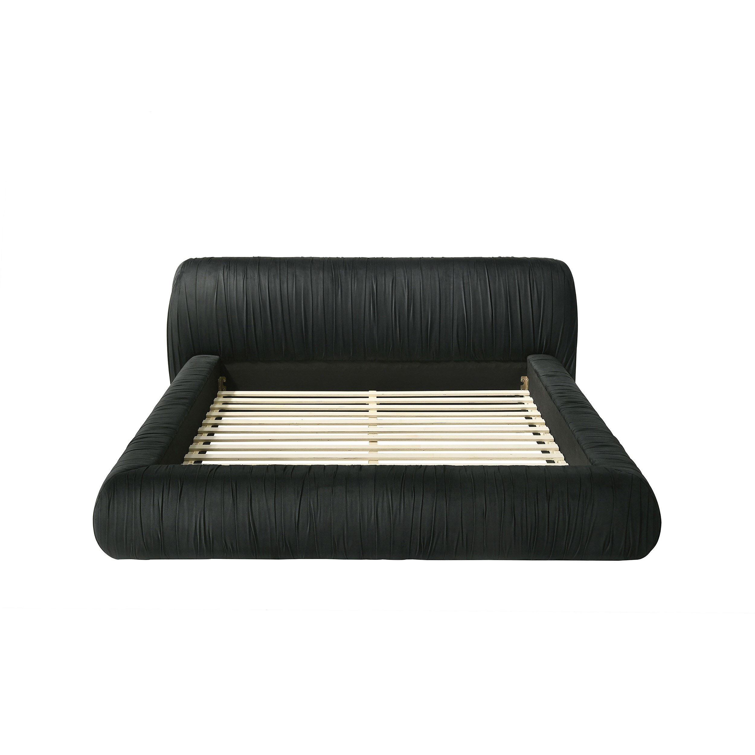 Furniture of America Kira Black King Upholstered Platform Bed