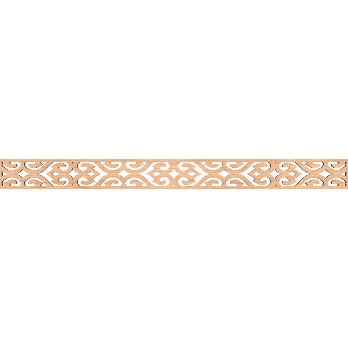 Ekena Millwork MLDB04X46KEEHI Keene Fretwork Flat Trim 4-in x 3.87-ft Hickory Brown Unfinished 2156499 Pierced Wall Panel Moulding