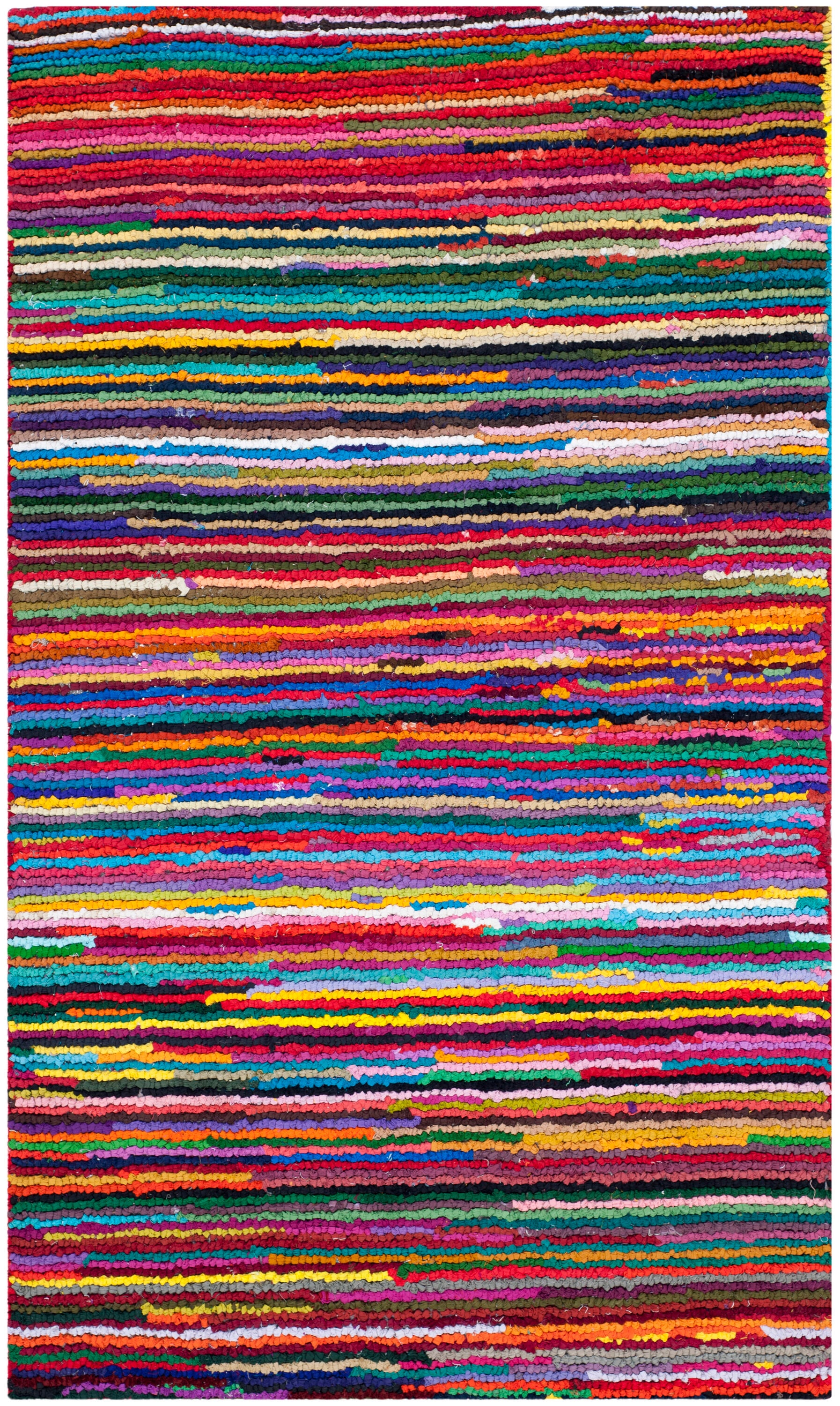 Hand-Tufted Cotton Reversible Rectangular Kids Rug in Red and Multicolor