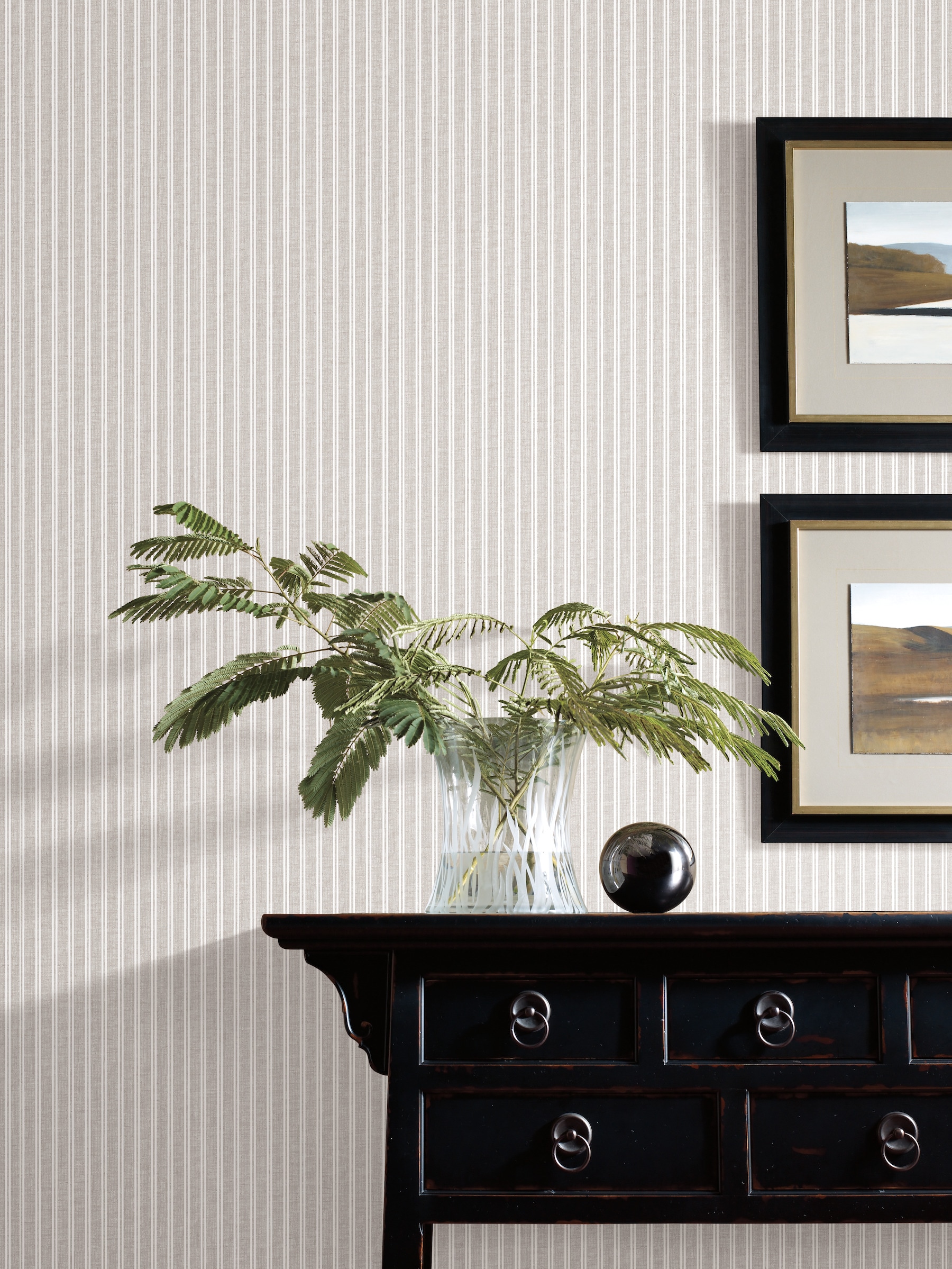York Wallcoverings SR1591 Stripes Resource Library 60.8-Sq. Feet Gray Non-woven Stripes Prepasted Water Activated Paste Wallpaper