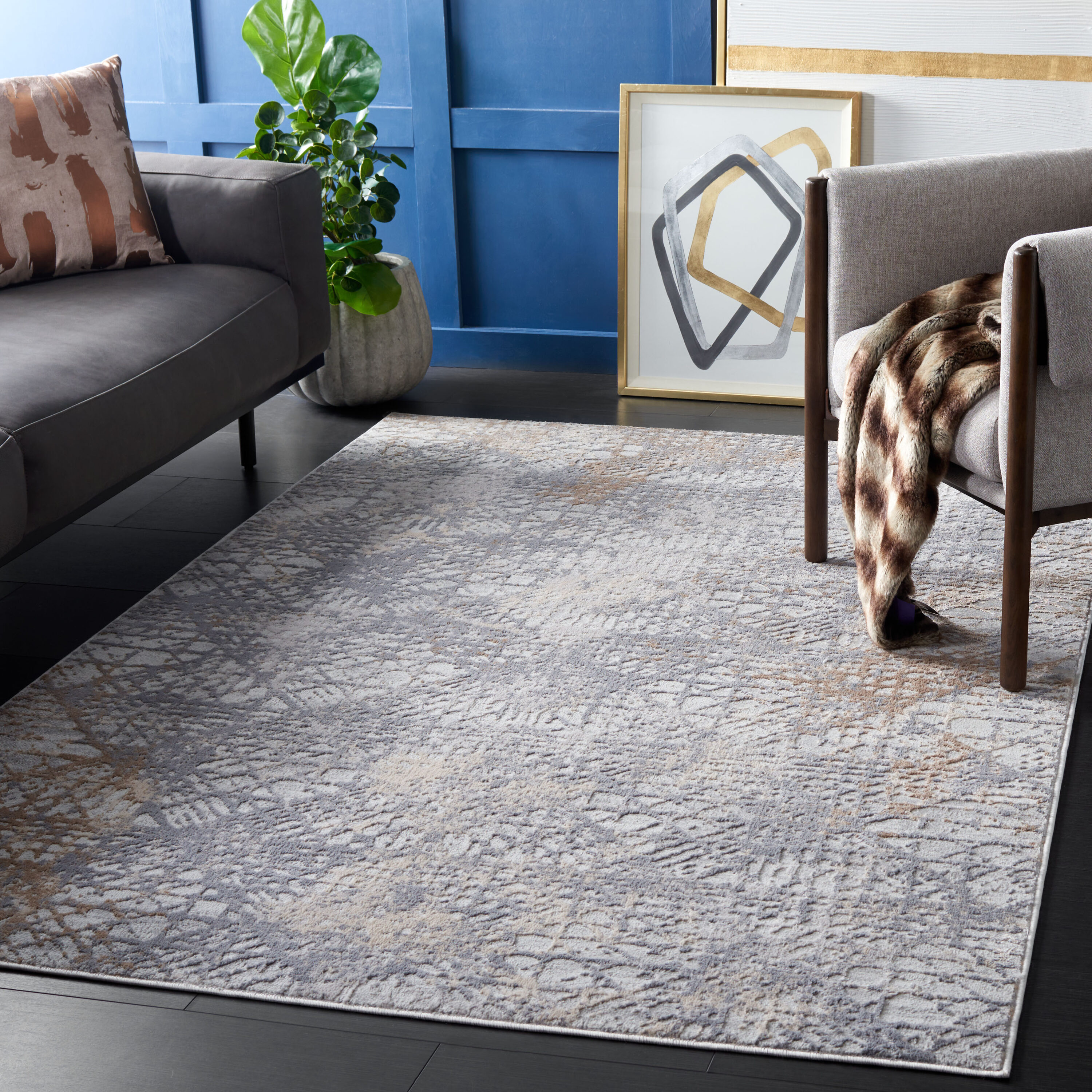 Eternal 234F Grey/Ivory 4 x 6 Rectangular Area rug