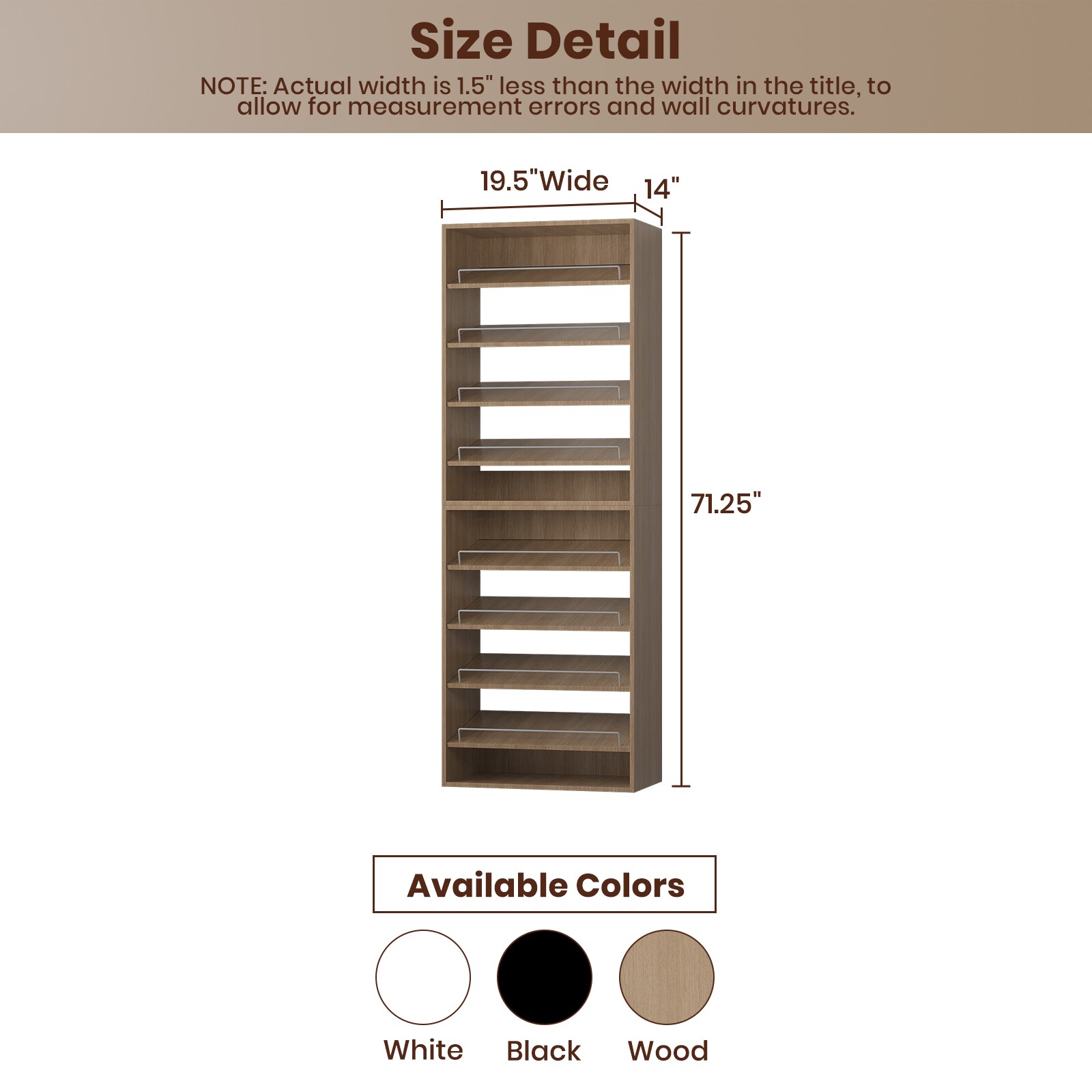 LOVMOR LO-MODEL9-7-ZJL Wood-Closet-Shelves - View #3