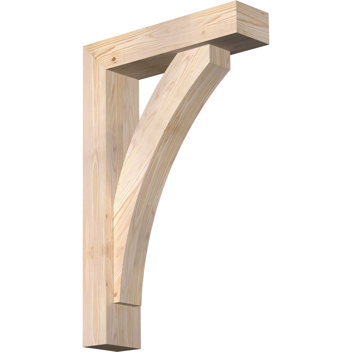 Ekena Millwork 1464144 Thorton Block Smooth Bracket with Offset Brace 5-1/2-in x 22-in x 34-in Douglas fir Brown Wood Standard bracket