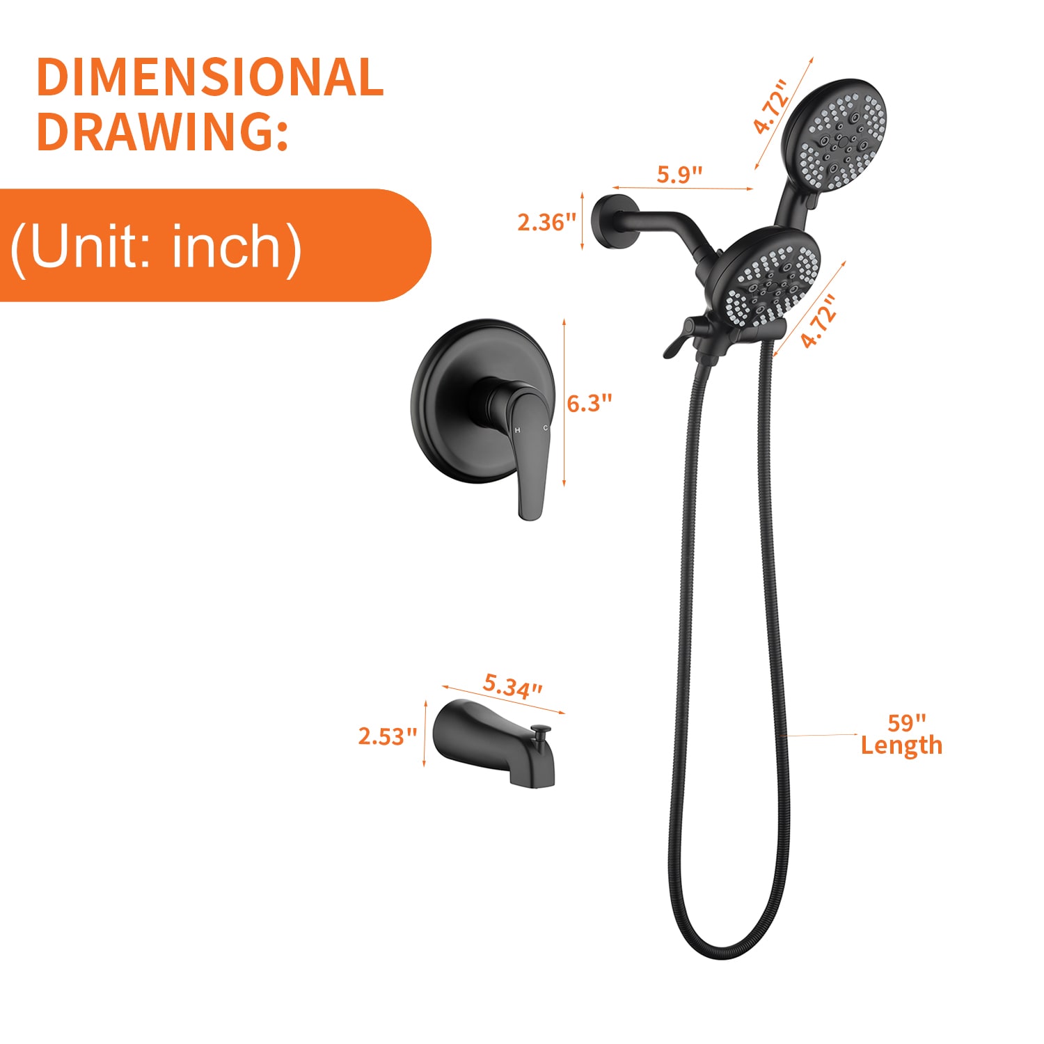 WELLFOR SPA-88013B-9 Tub-Shower-Faucets - View #2