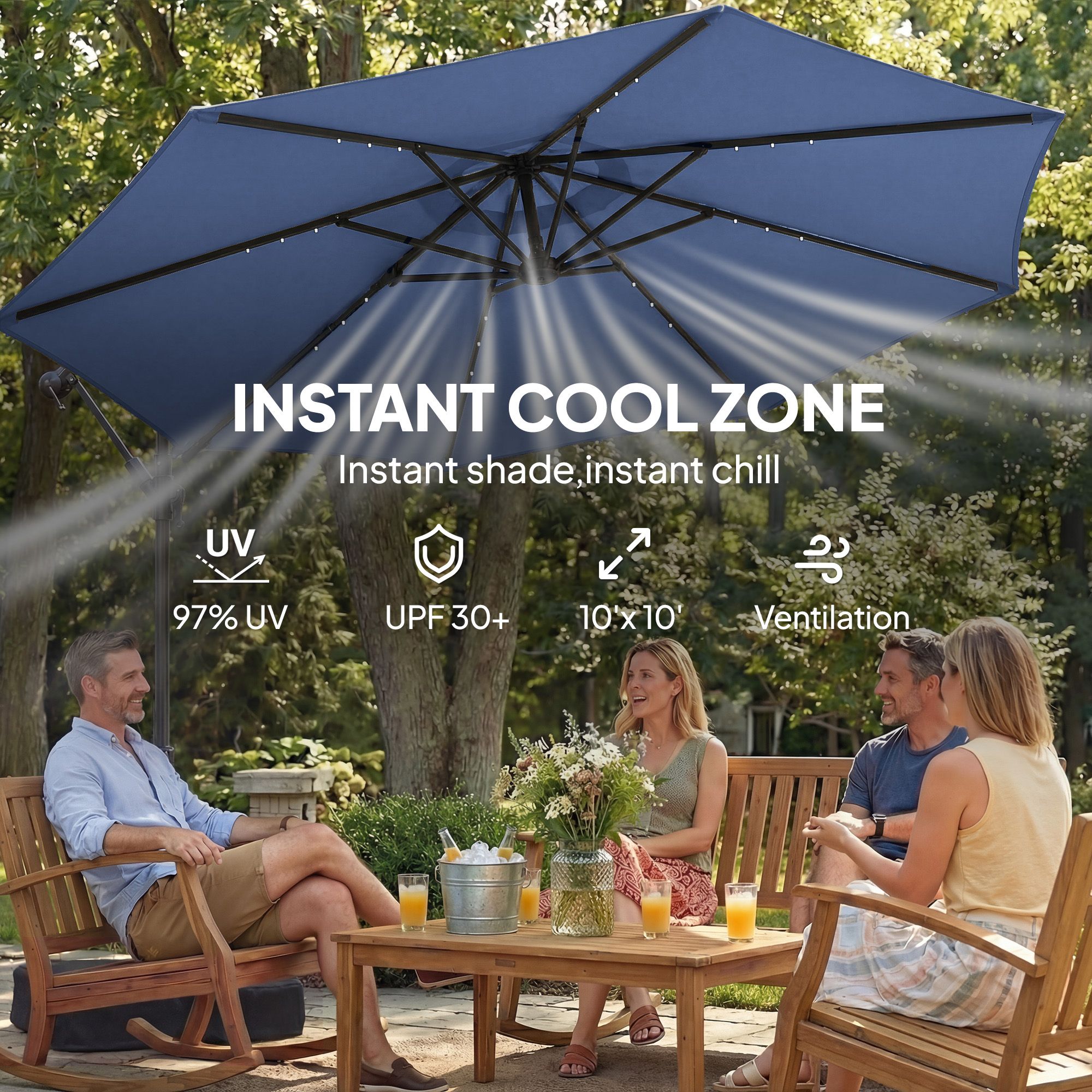 canvas patio umbrella canadian tire CANVAS Outdoor/Patio Auto Tilt Market Umbrella, Mango, 9-ft