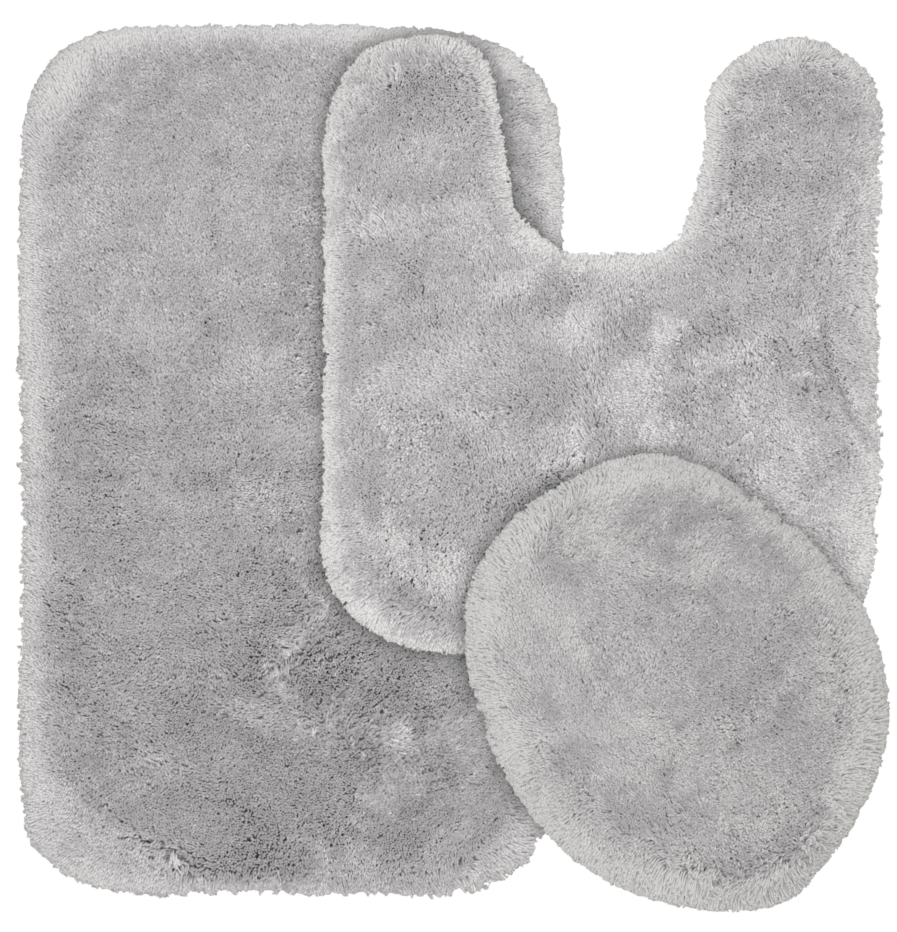 Garland Rug BA130W3P02I7 Finest Luxury 34-in x 21-in Platinum Gray Nylon Bath mat set