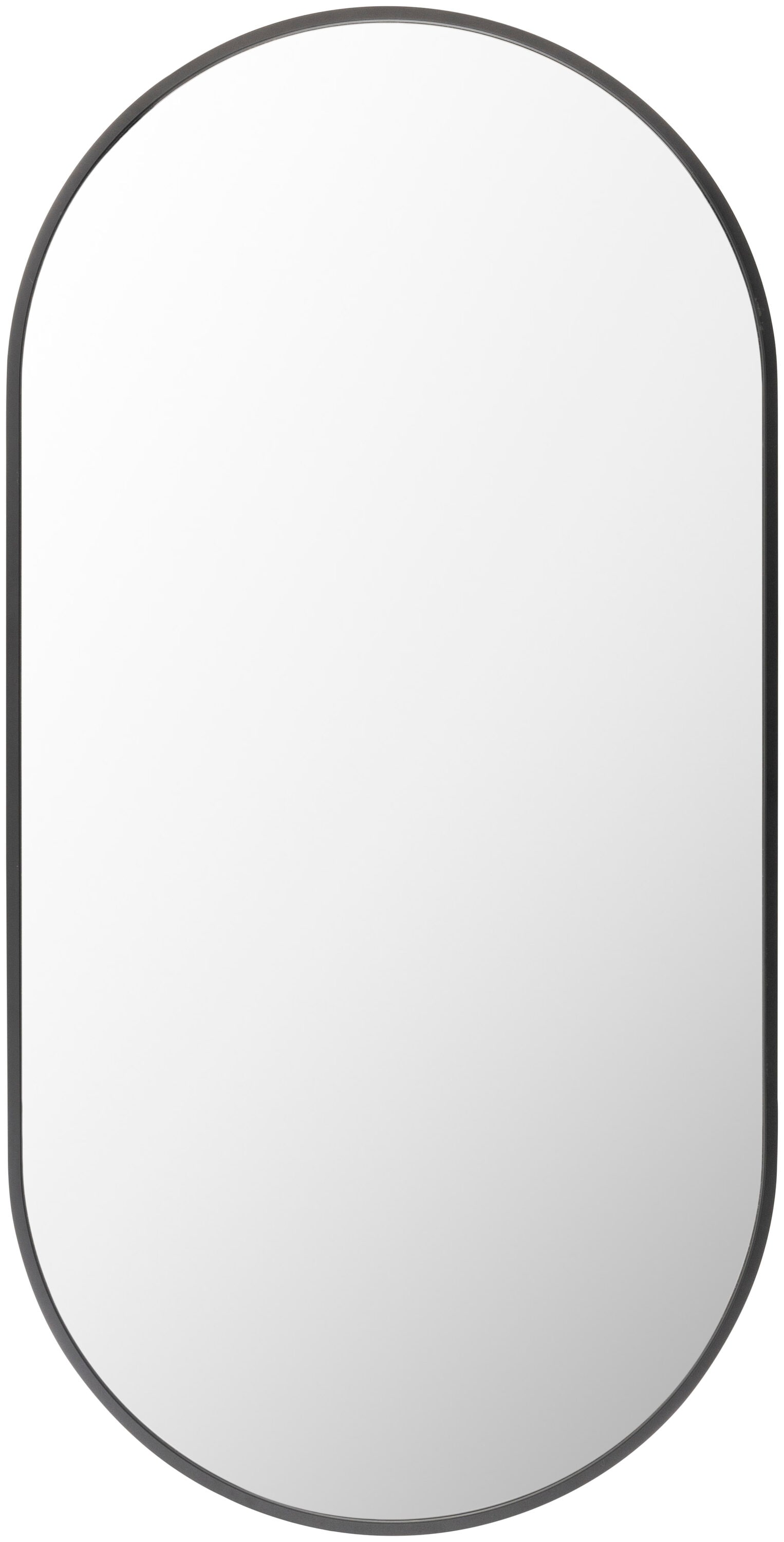 Livabliss 16-in W x 32-in H Oval Black Framed Wall Mirror in the ...