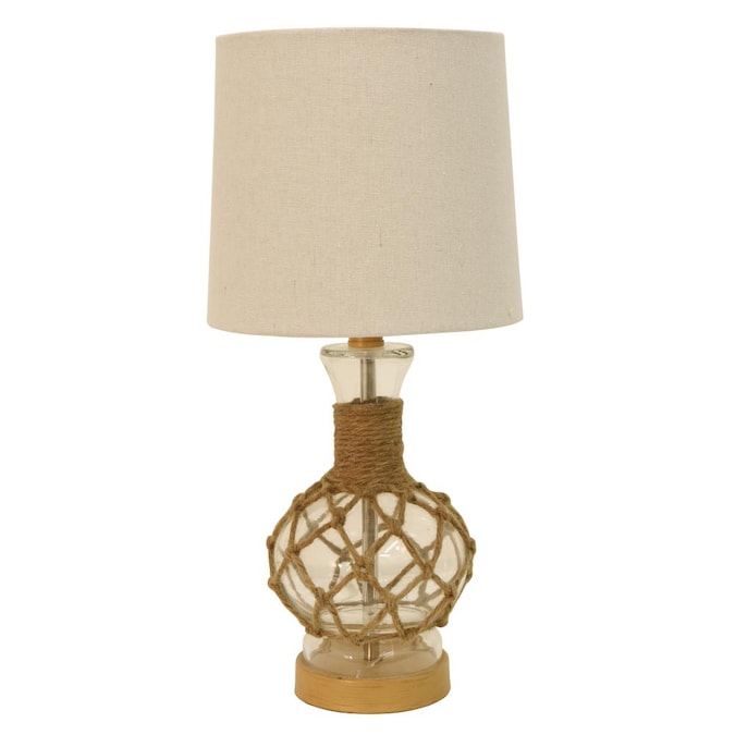 Clear Glass And Natural Rope Table Lamp, Clear Glass Lamp Shades For Table Lamps
