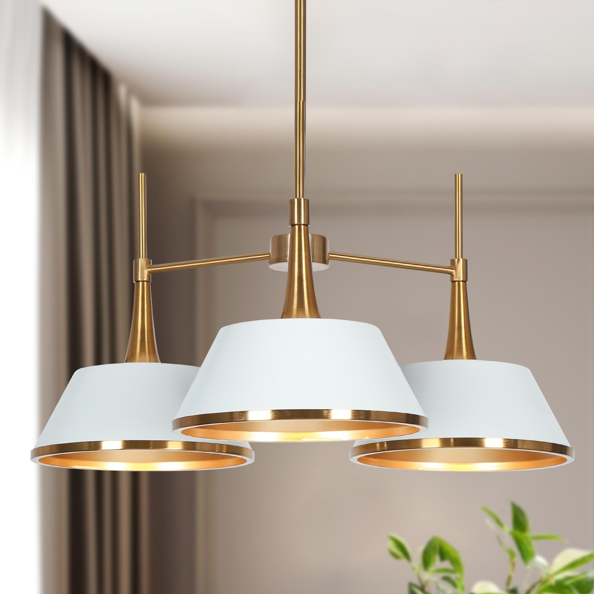 LNC Layla 6-Light Matte Gold with Cylinder Seeded Glass Candle  Modern/Contemporary LED Dry Rated Chandelier in the Chandeliers department  at