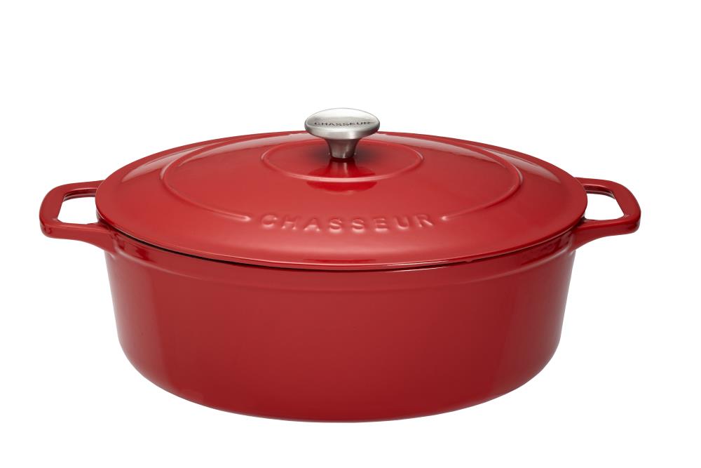 Chasseur French Enameled Cast Iron Round Dutch Oven, 4.2-Quart, Quartz Blue  - Perfect for Slow Cooking and High-Temperature Searing in the Cooking Pots  department at