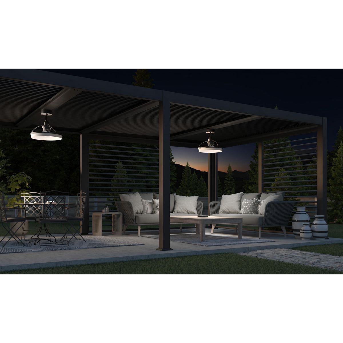 Matte Black 20" LED Ceiling Fan with Remote and Light