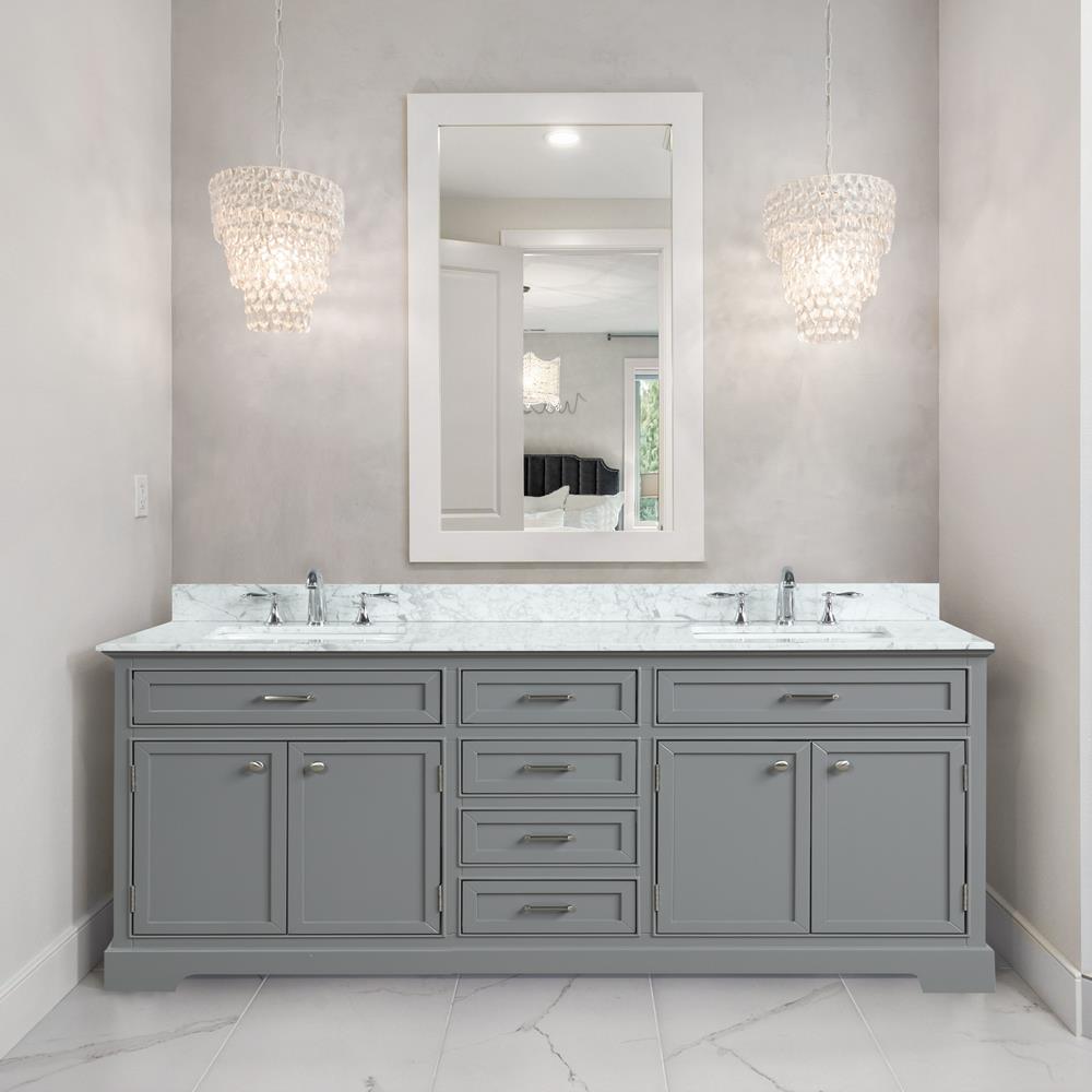 A Touch of Design 72-in Grey Undermount Double Sink Bathroom Vanity ...