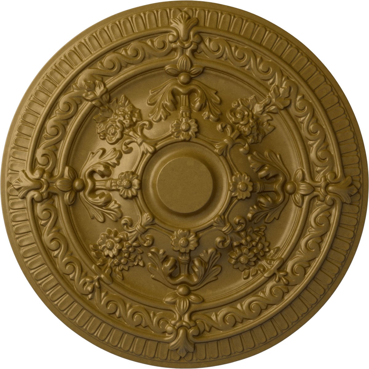 Ekena Millwork CM26VIGLS Vincent 26-in W x 26-in L Painted Gold Polyurethane Whole Ceiling Medallion