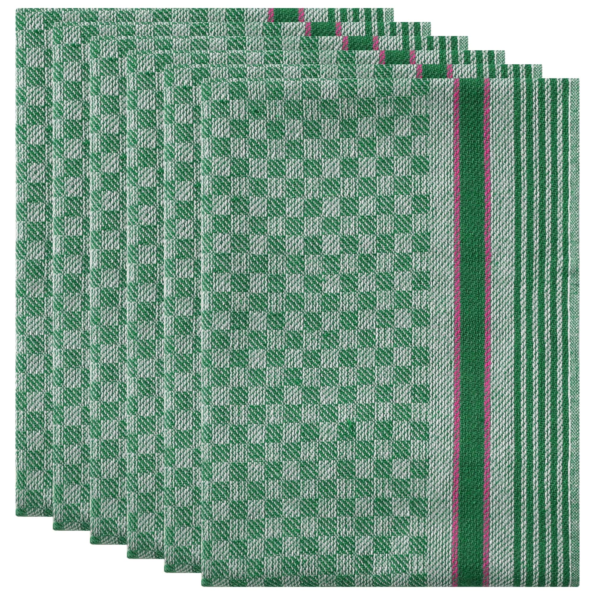 Unique Bargains Waffle Weave Kitchen Dish Cloths Soft Absorbent Dish Towels 15 x 25 Inches 6 Pack Green #S25123100UX2269