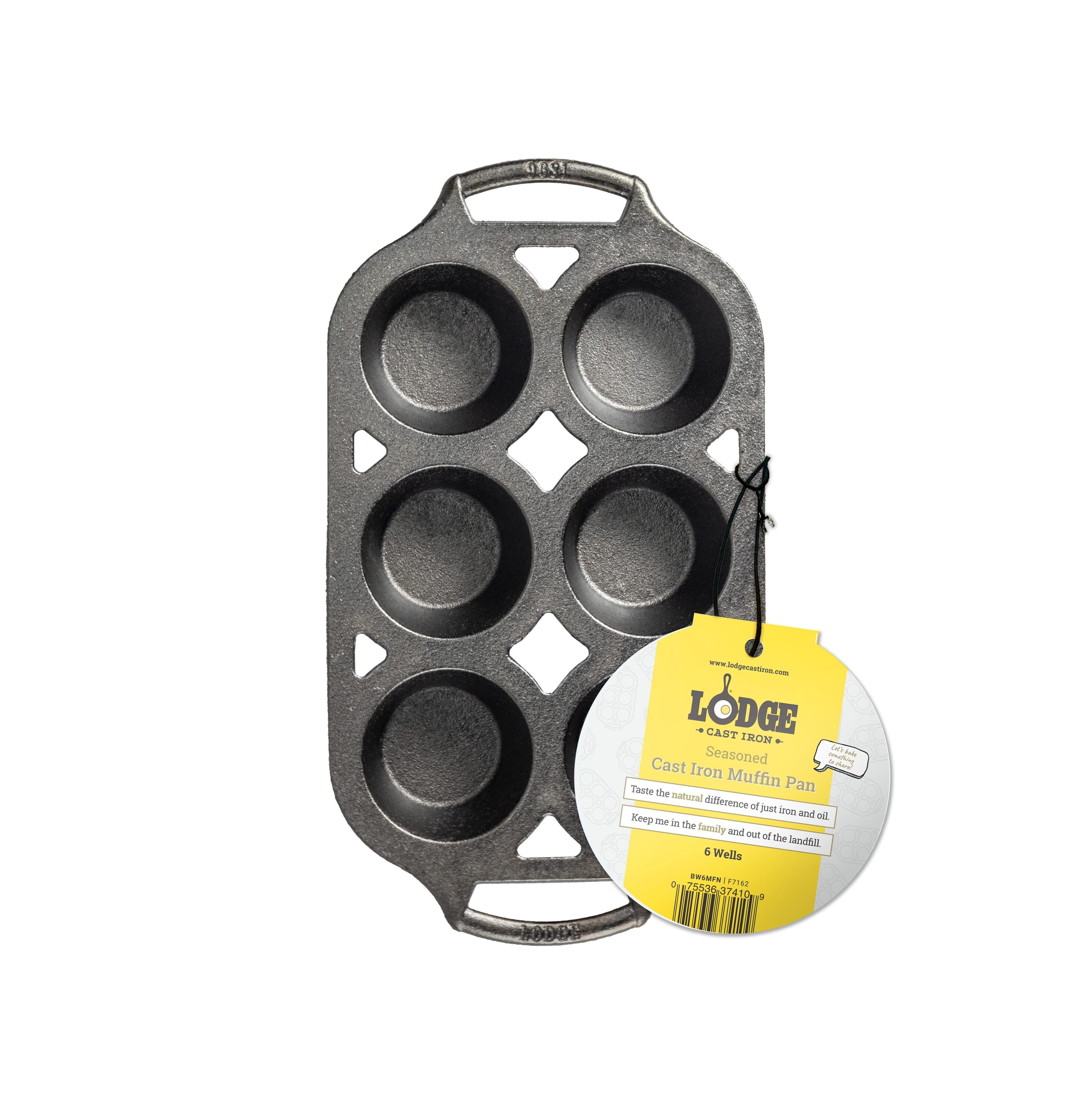 Lodge Cast Iron Lodge Cast Iron Muffin Cups - Rectangular Shape, Seasoned  with Natural Oil, Superior Heat Retention and Even Heating, Black in the  Bakeware department at
