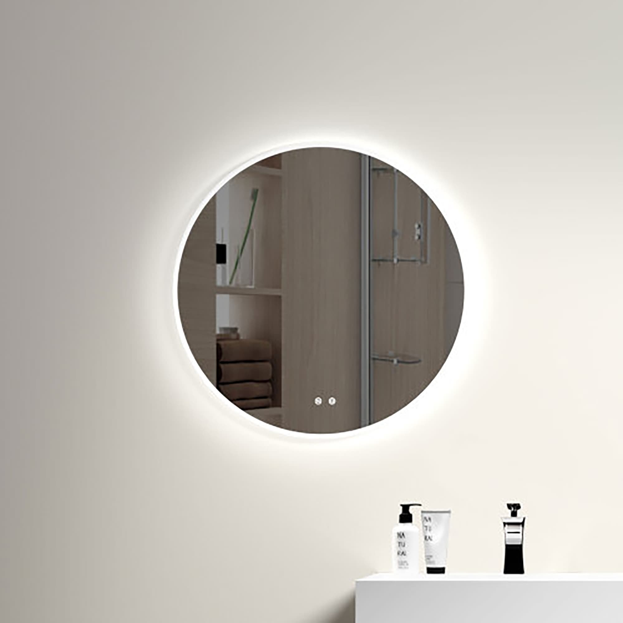 Forclover 20 inch Round LED Bathroom Mirror in the Bathroom Mirrors department at Lowes.com