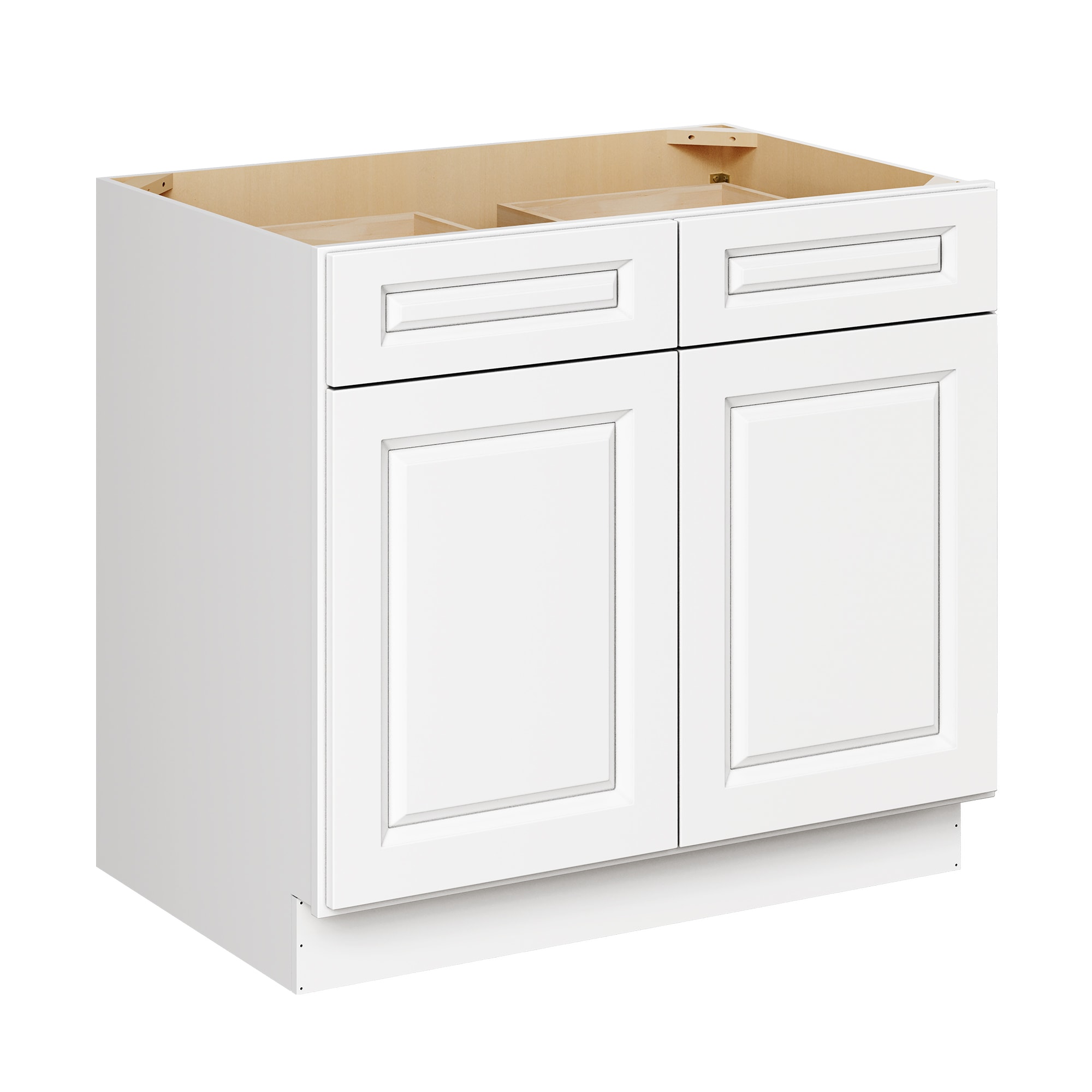 LOVMOR 36-in W x 24-in D x 34.5-in H in Traditional White Plywood Ready to Assemble Kitchen Base Cabinet