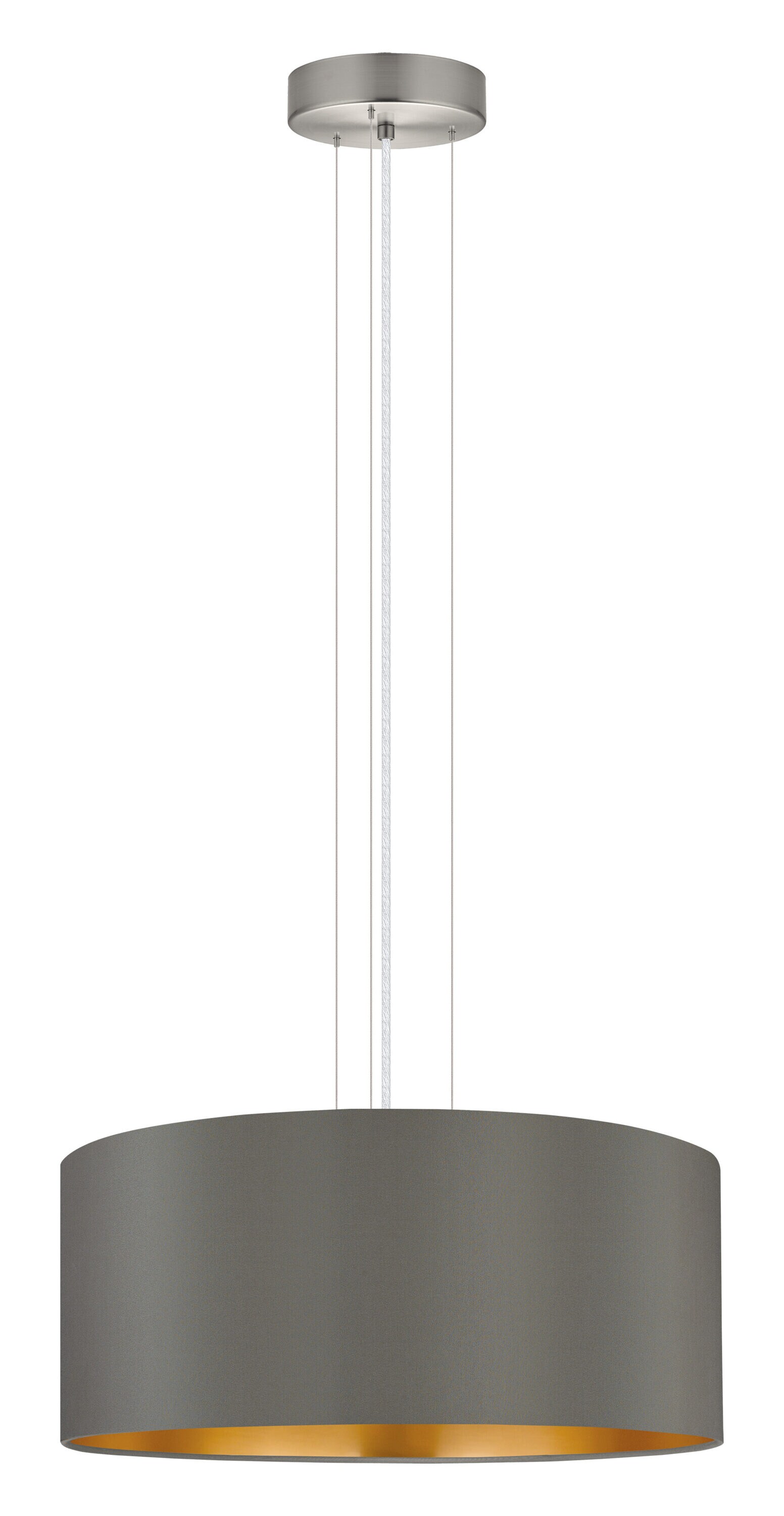 EGLO 31608A Maserlo 3-Light Satin Nickel Modern/Contemporary Drum Medium Hanging Pendant Light