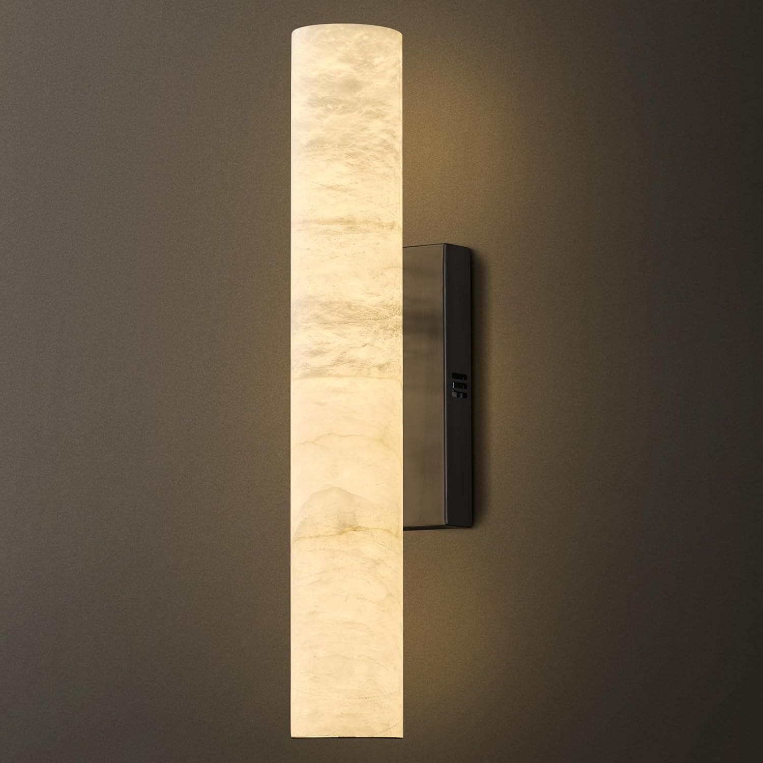 Gleam Flare 19.7In Dimmable LED Flush Mounted Wall Sconces Wallchiere with Alabaster Shade