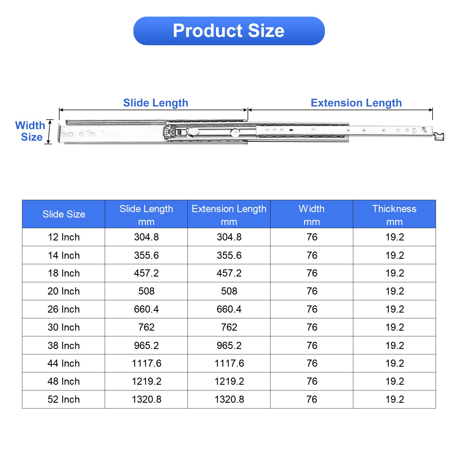 Unique Bargains S25093002UX0563 Drawer-Slides - View #2