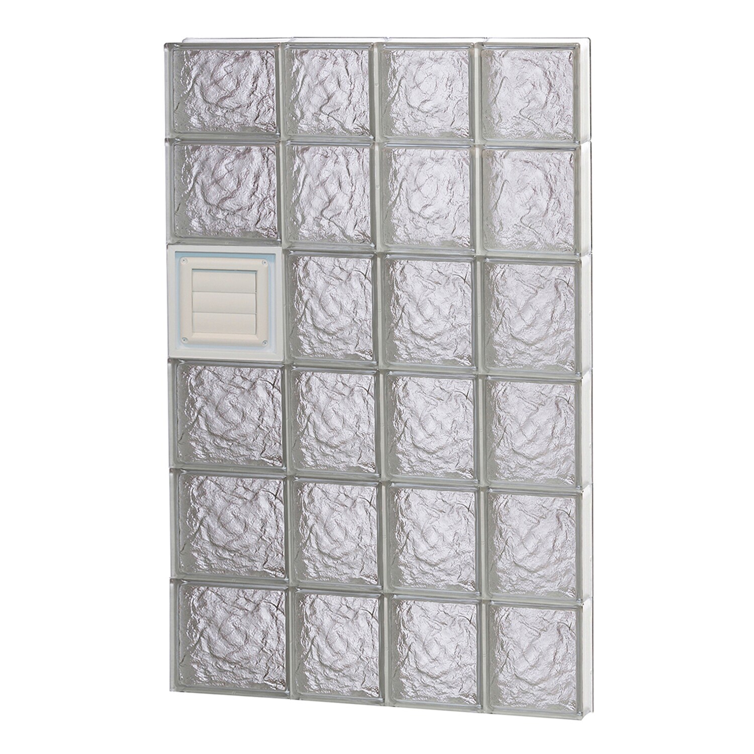 REDI2SET D2646IS Ice Glass 25-in x 44-1/2-in Frameless Replacement Dryer vent Glass Block Window
