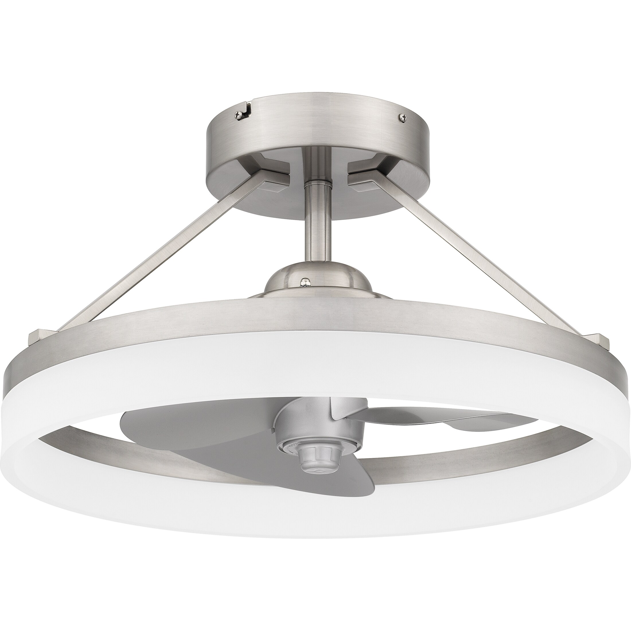 Quoizel Cohen 19.75-in Brushed Nickel Integrated LED Indoor Flush Mount ...