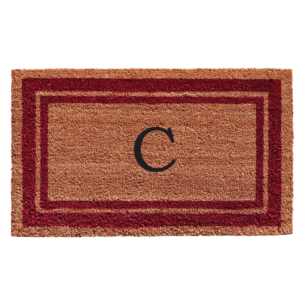 Callowaymills 152991830C 2-ft x 3-ft Natural/Burgundy Coir/Vinyl Rectangular Indoor or Outdoor Decorative Door Mat