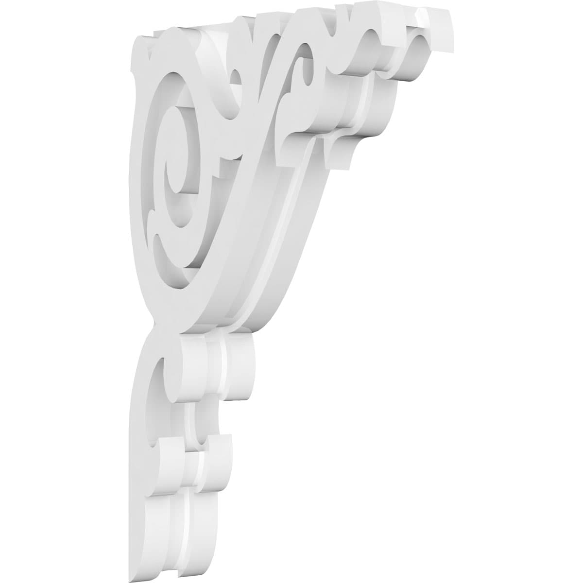 Ekena Millwork CORP01X06X10BA 1.875-in x 6-in x 10-in Baile Unfinished White PVC Paintable Corbel