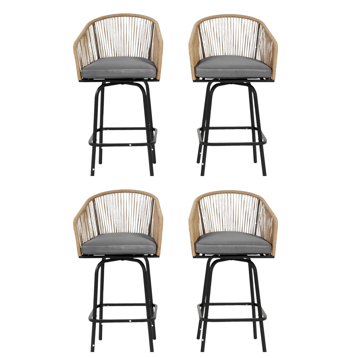 LOVMOR SF-R-P256796 4-Piece Patio Bar Stools with Armrests