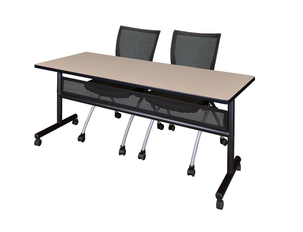 Regency MKFTM7224BE09BK Training Off-white 4-Person Training Table (72-in W x 29-in H)