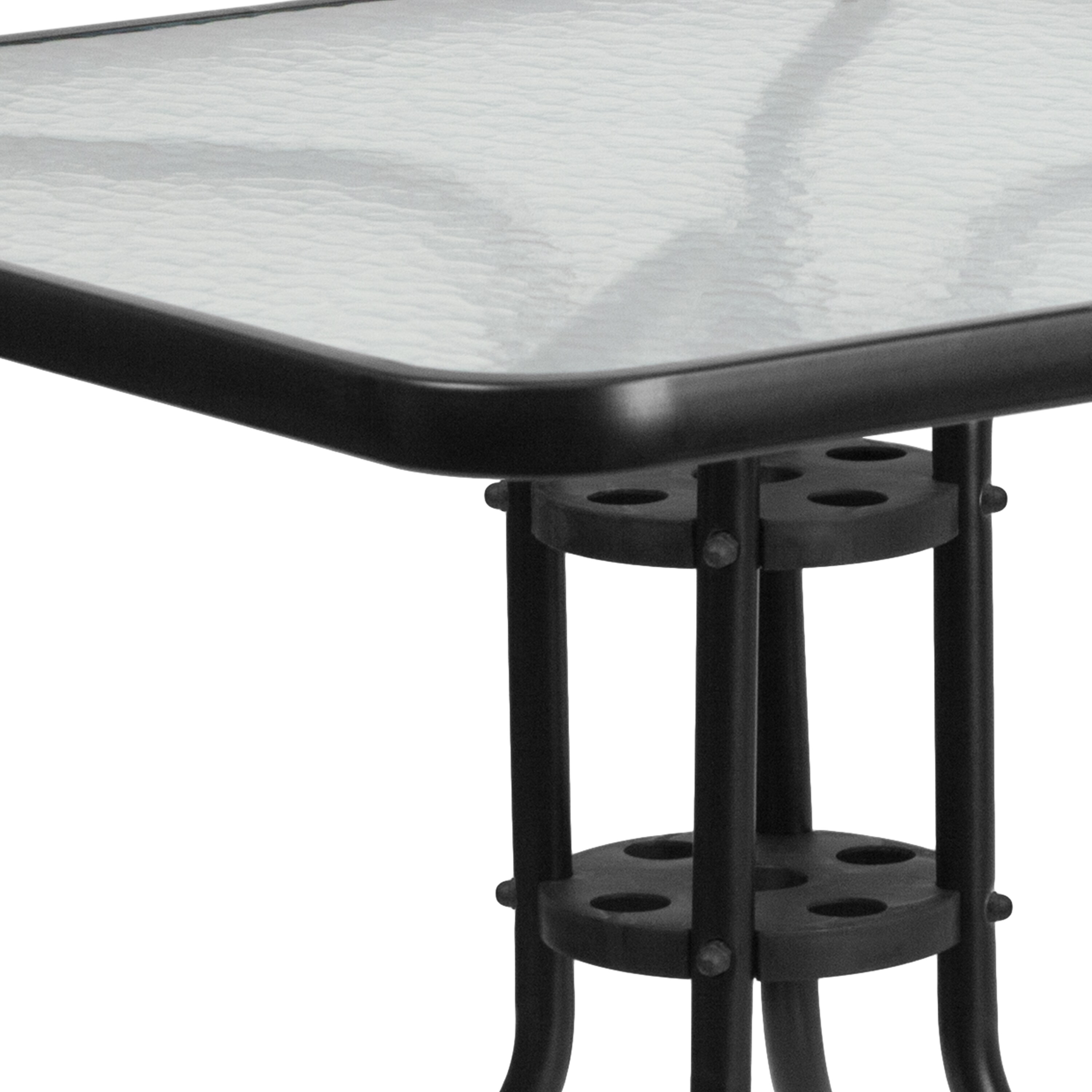 31.5'' Square Clear Tempered Glass Bistro Dining Table