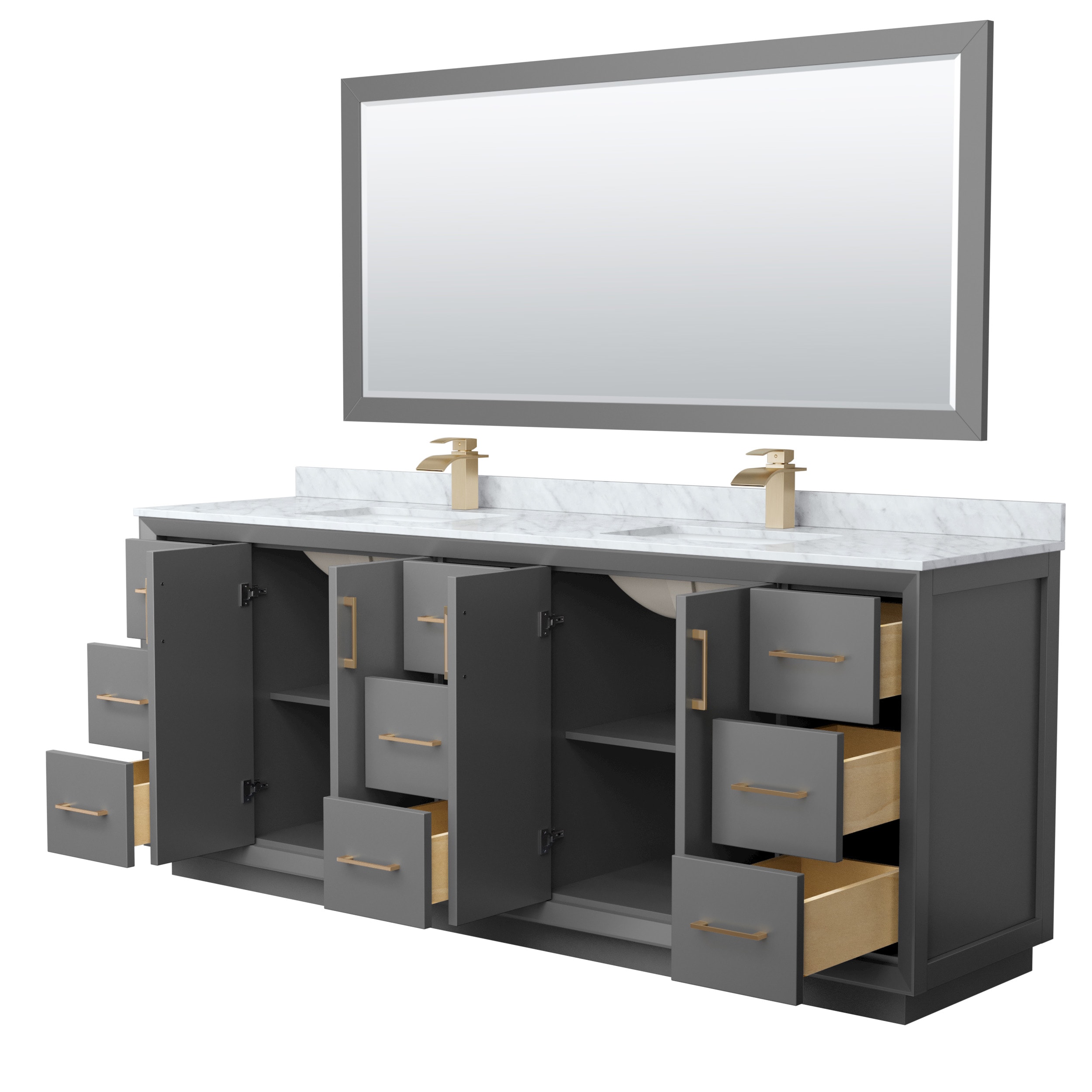Wyndham Collection WCF414184DGZCMUNSM70 Bath-Vanity-Combo - View #2