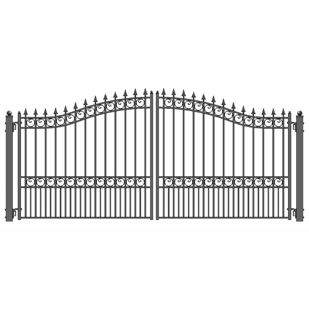 Aleko 12 Ft X 6 Ft Black Galvanized Steel Driveway Gate In The Driveway Gates Department At Lowes Com