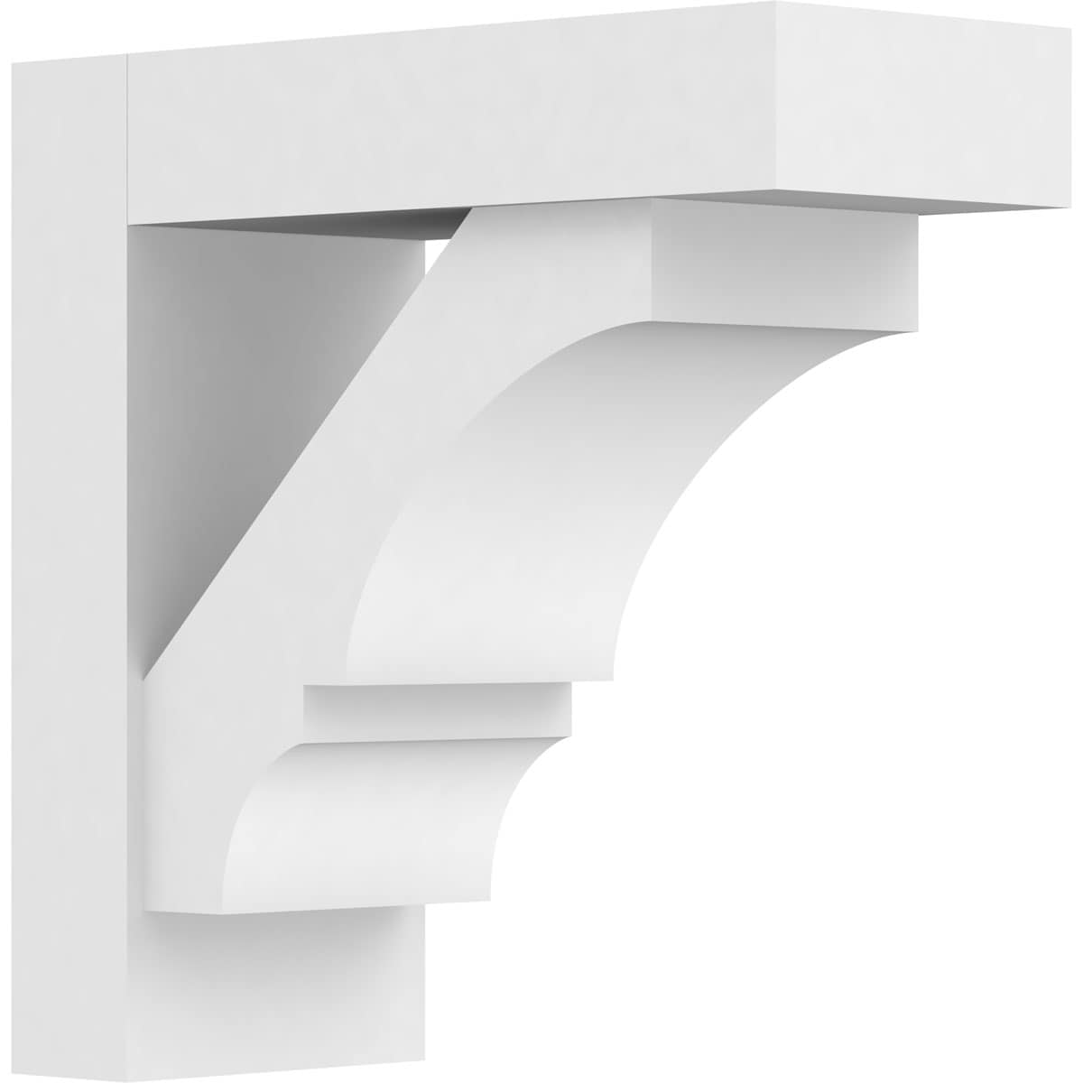 Ekena Millwork BKTP05X12X12BOA05 Standard Balboa 5-in x 12-in x 12-in White PVC Standard Bracket