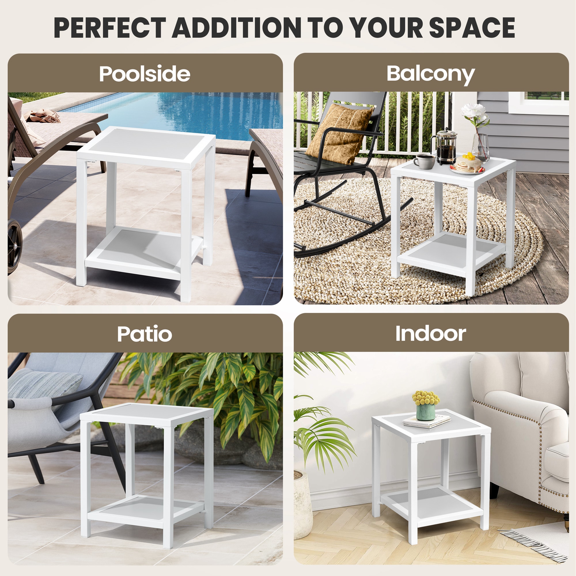 Crestlive Products CL-TB048WHT Patio-Tables - View #7